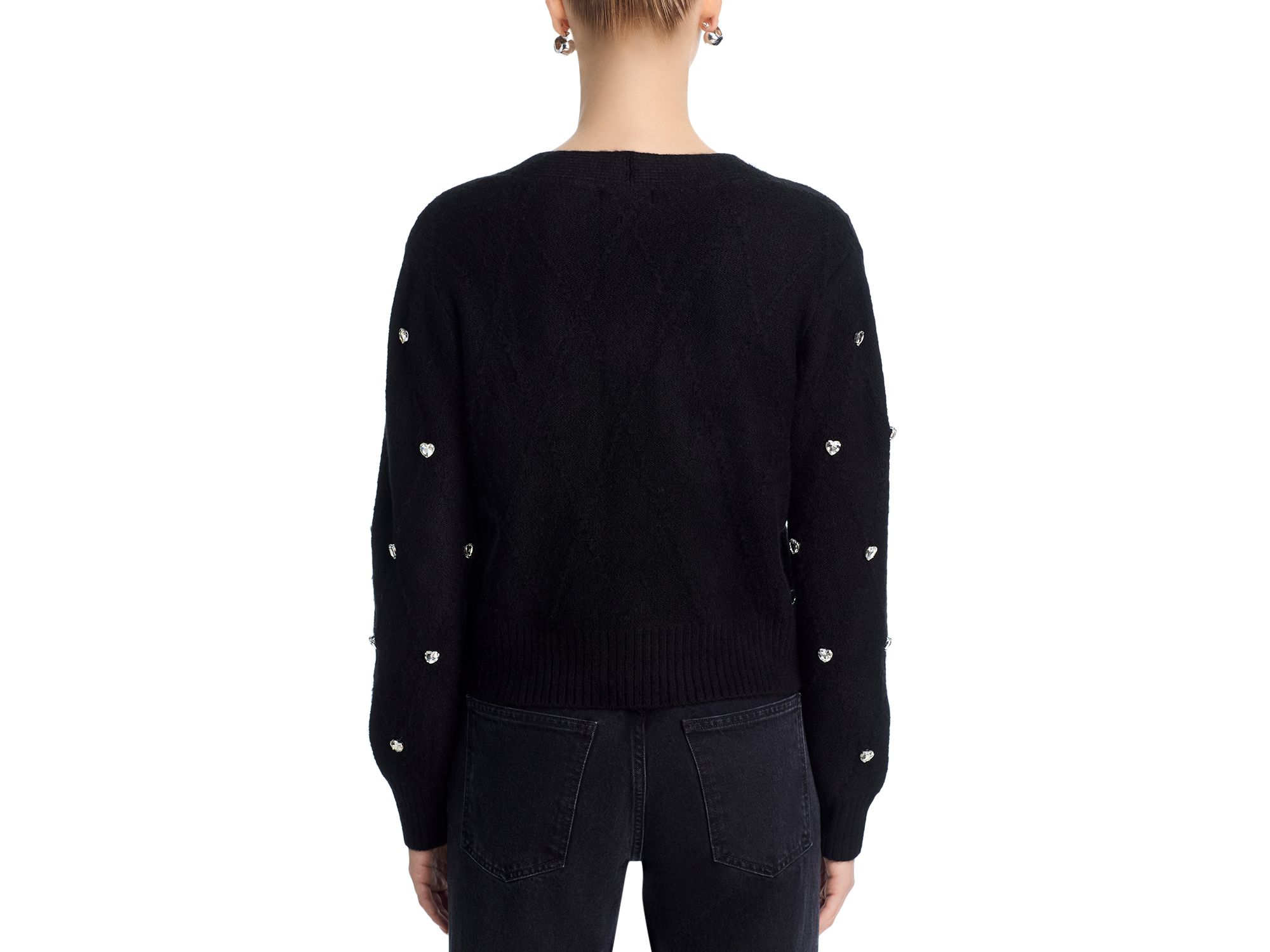 Heart Stone V Neck Cardigan Sweater — Image 3