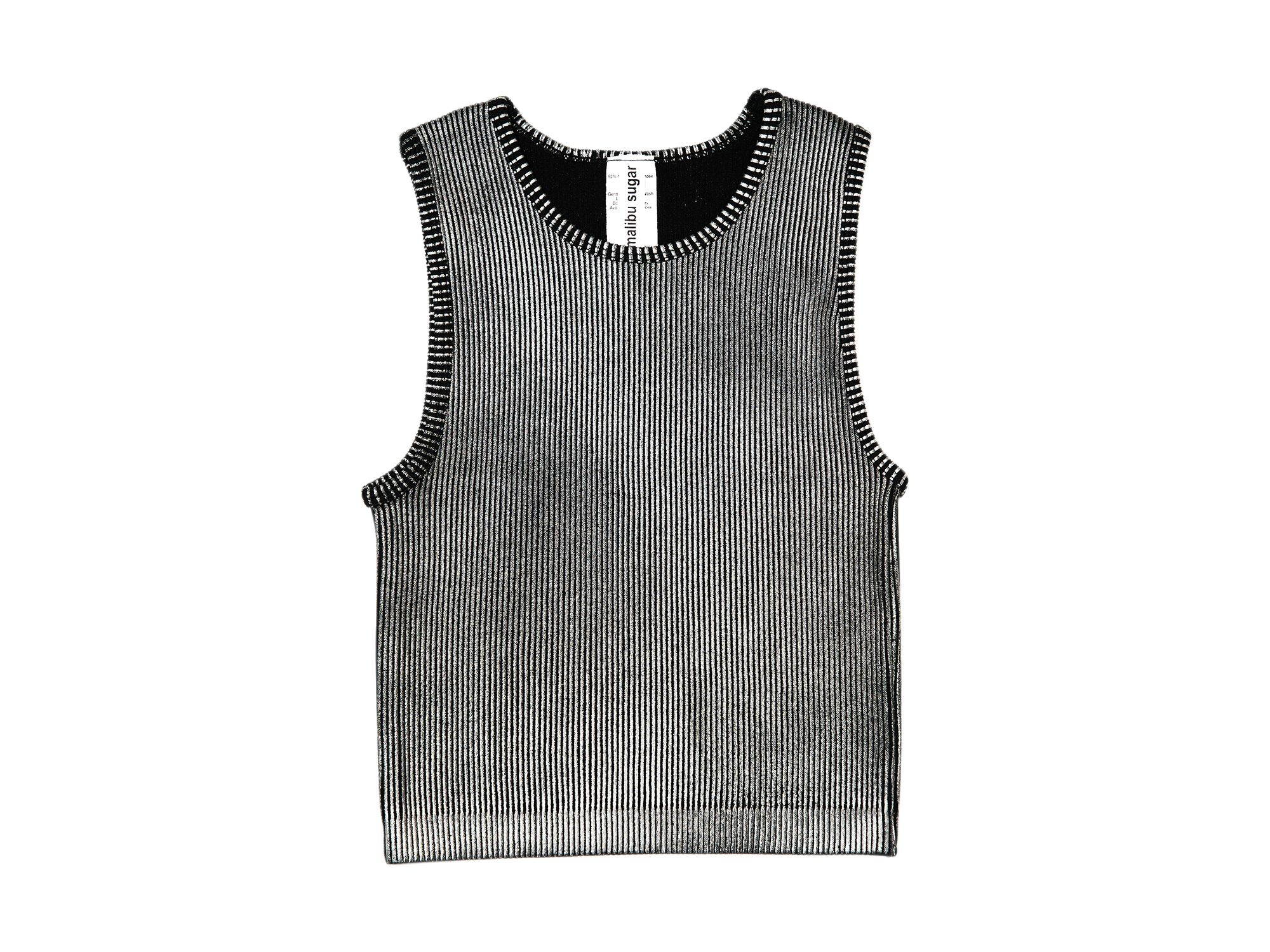 Girls' Metallic Paint Ribbed Sleeveless Top - Big Kid — Image 3