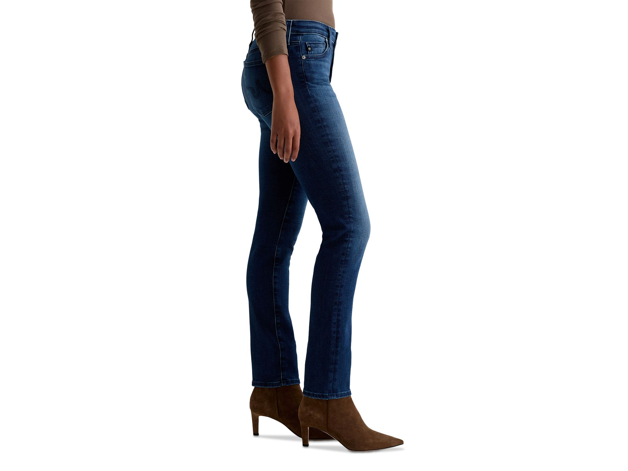 Mari Mid Rise Slim Straight Leg Jeans in Epilogue — Image 4