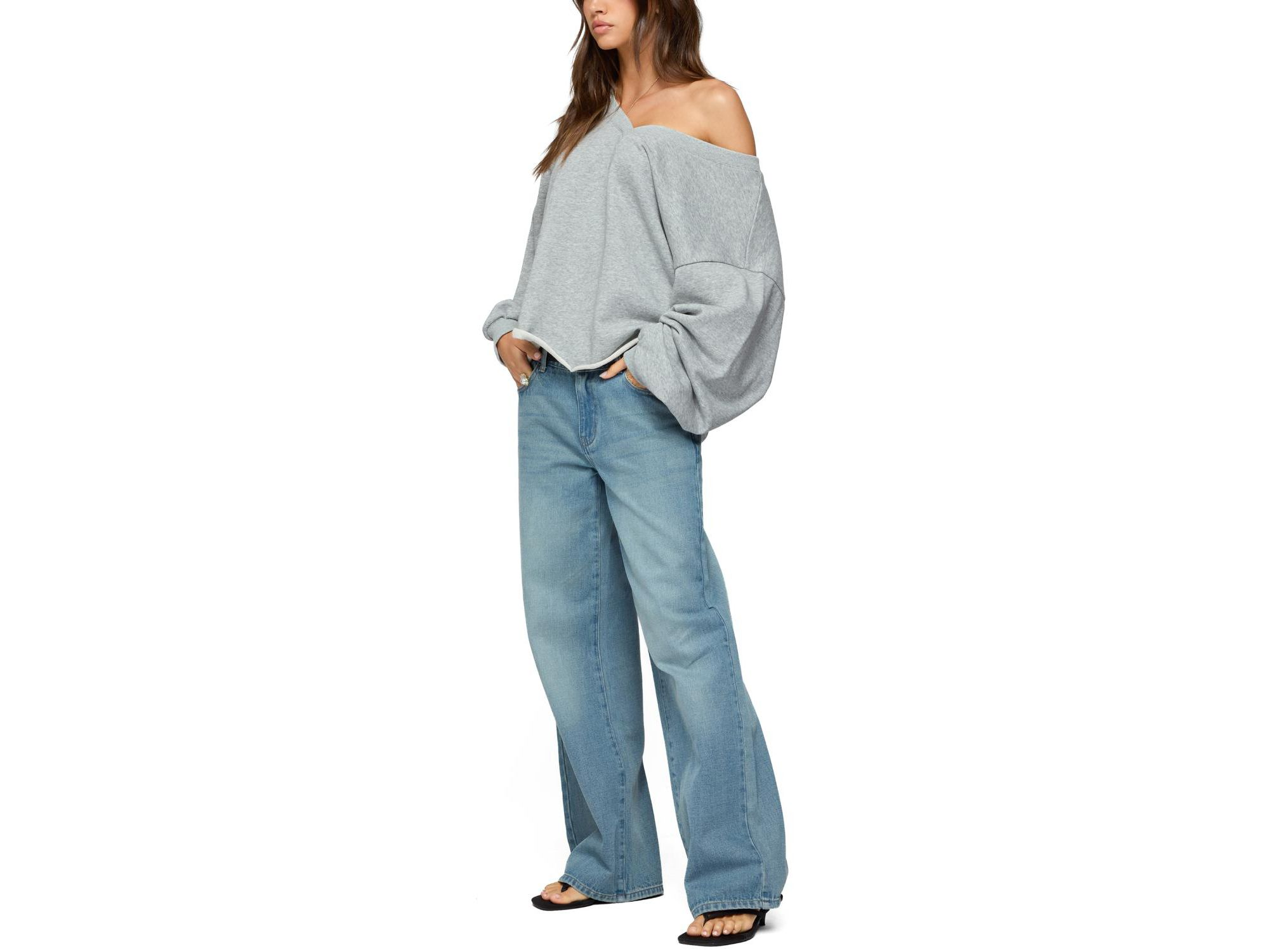 Winfred Oversized V Neck Sweatshirt — Image 3