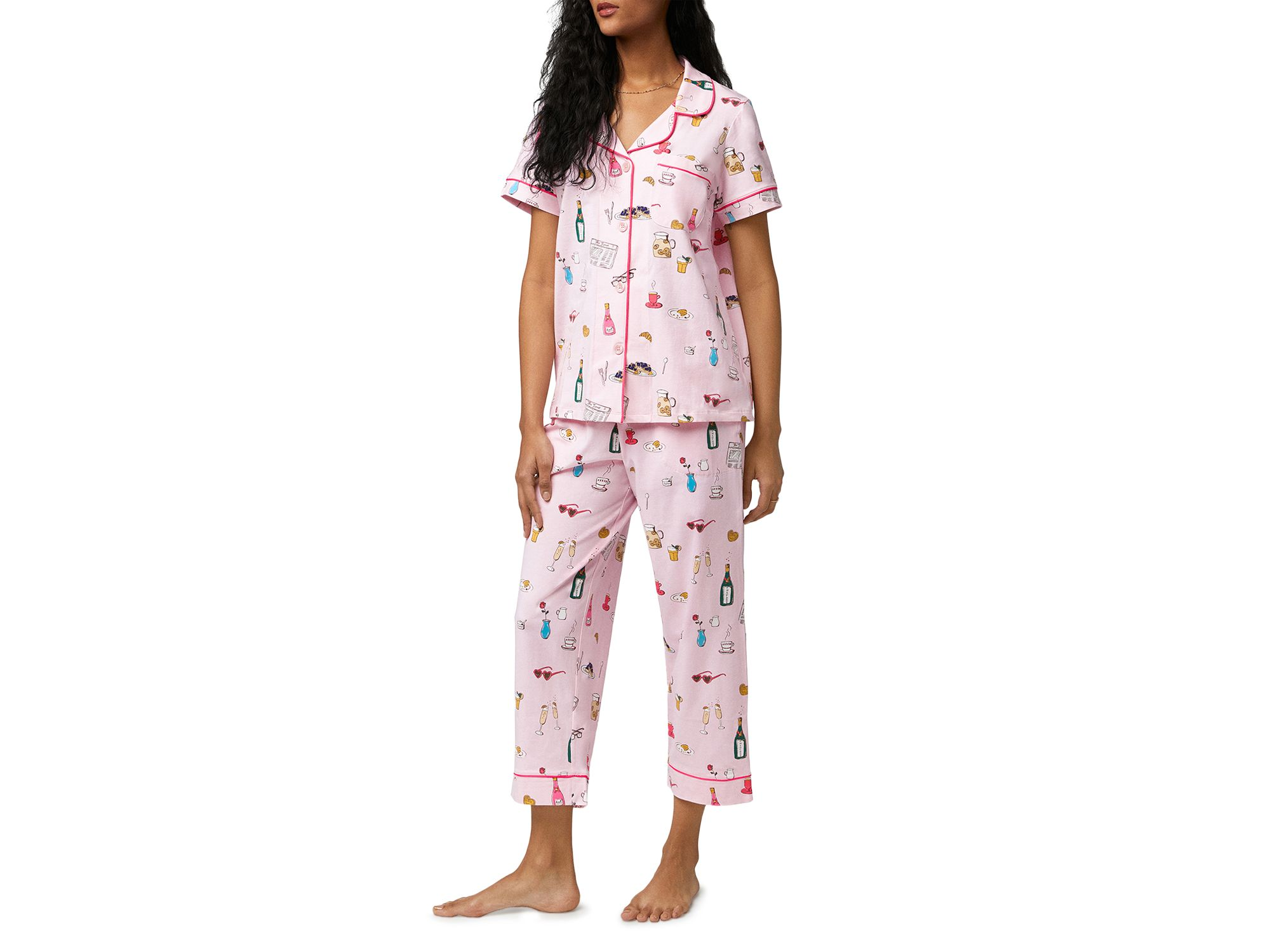 Let's Do Brunch Cropped Pajama Set — Image 4