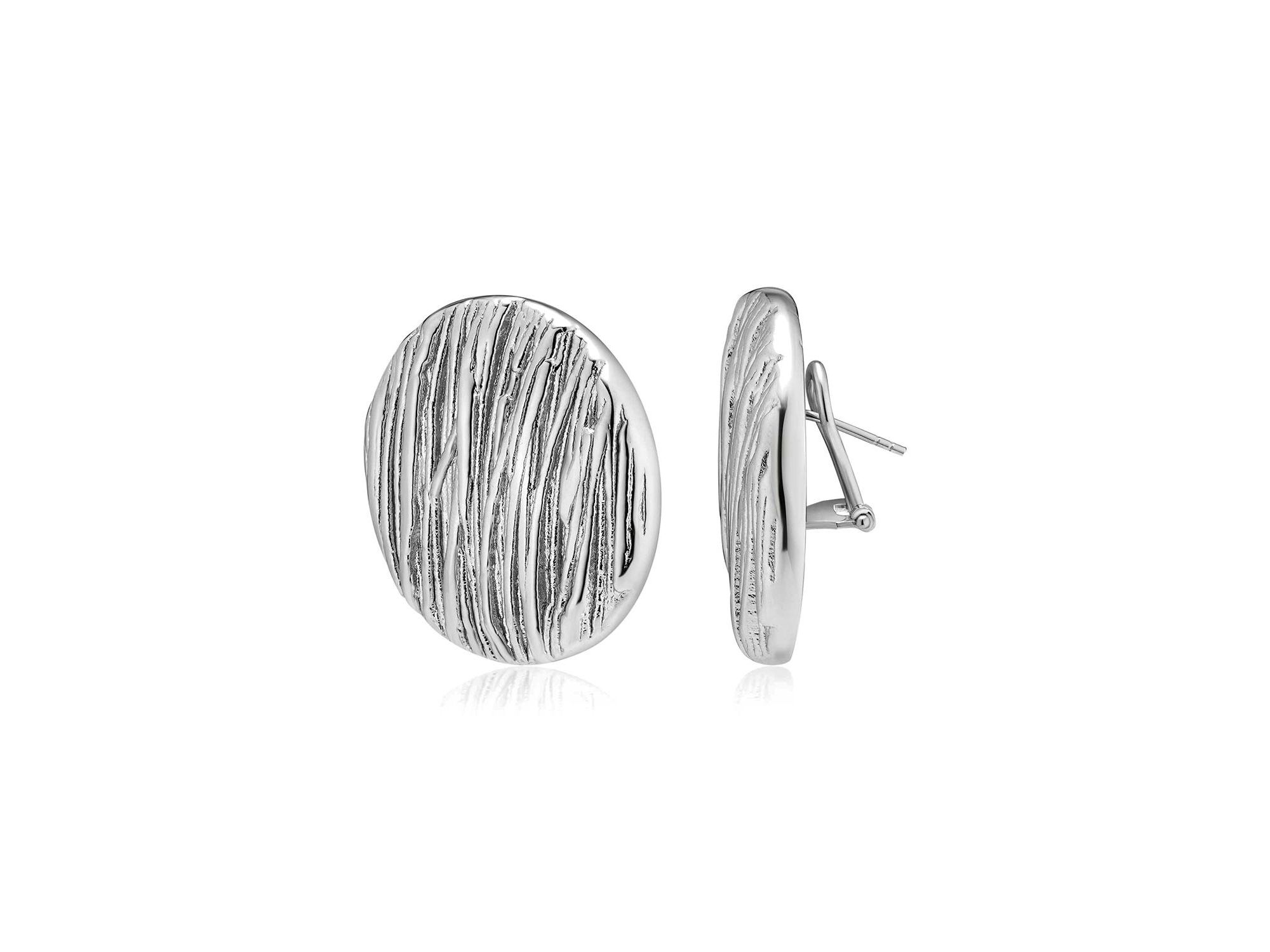 Sterling Linen Button Earrings — Image 5