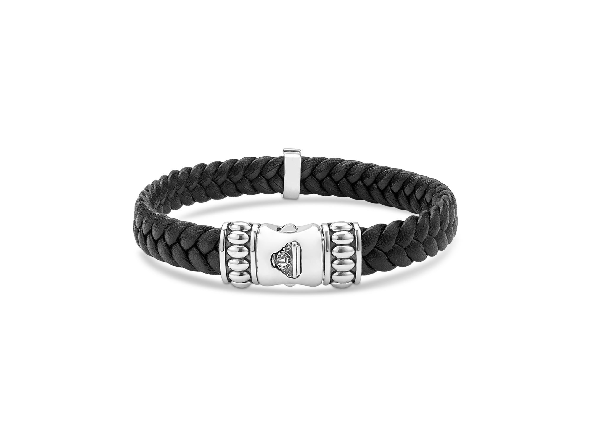 Men's 18K Yellow Gold & Sterling Anthem Cross Braided Faux Faux Leather Bracelet — Image 4