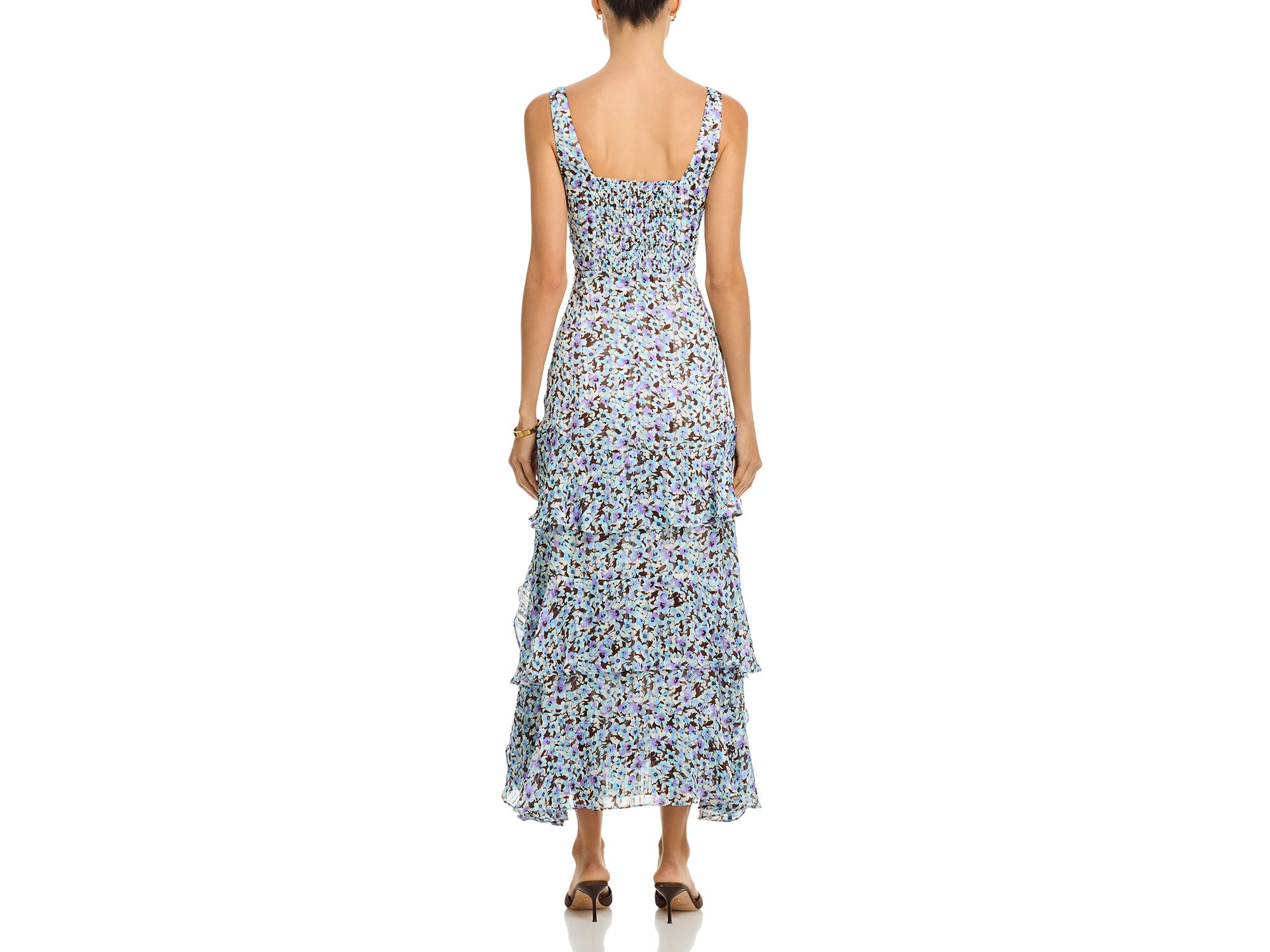 Sleeveless Floral Metallic Maxi Dress - Exclusive — Image 4
