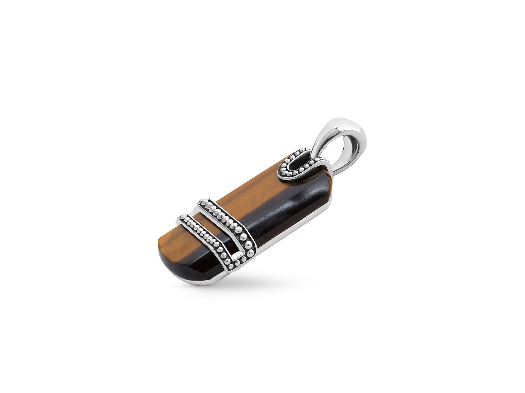 Men's Sterling Anthem Tiger Eye Dog Tag Amulet Pendant - Exclusive — Image 3