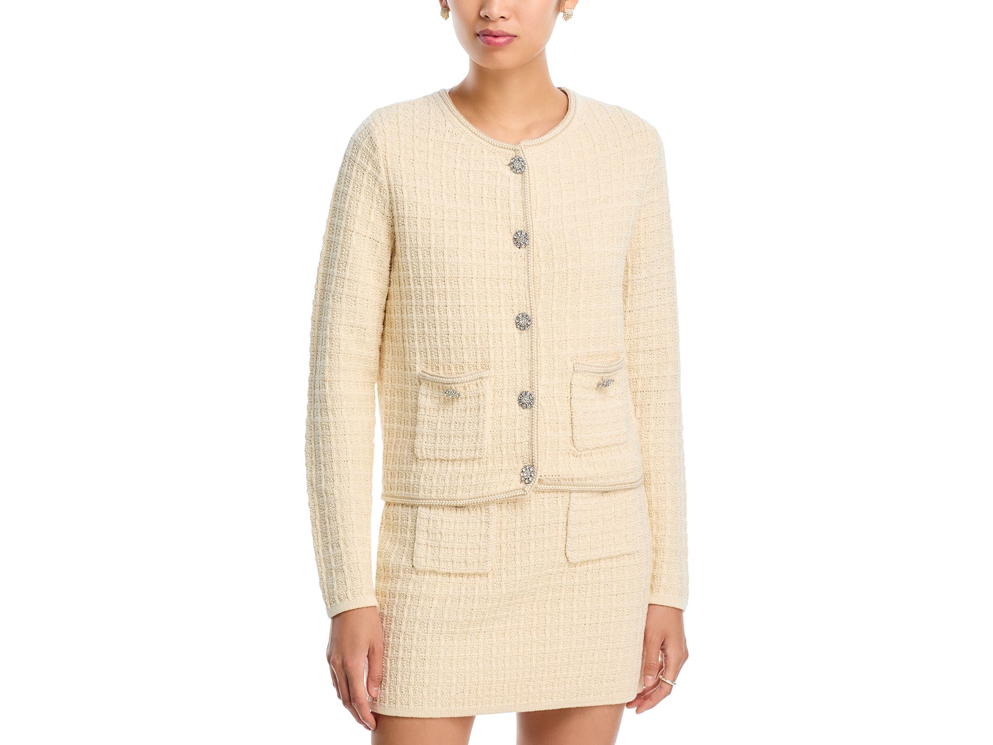 Crystal Button Cardigan Sweater & Sweater Skirt - Exclusive — Image 9
