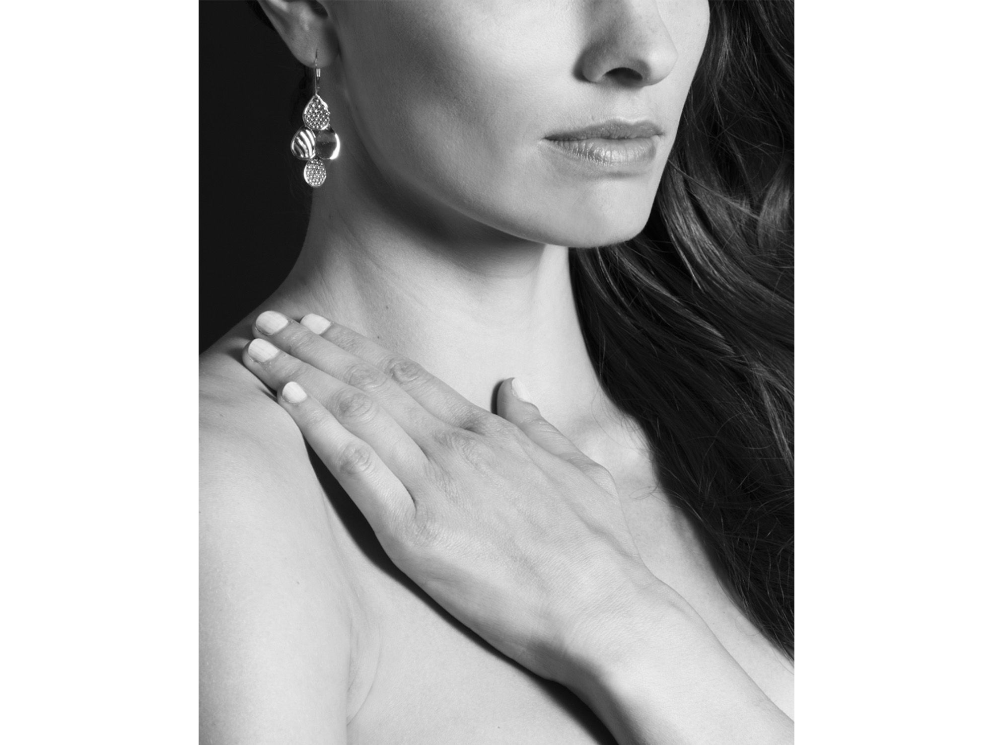 Sterling Signature Caviar Four Drop Earrings — Image 3