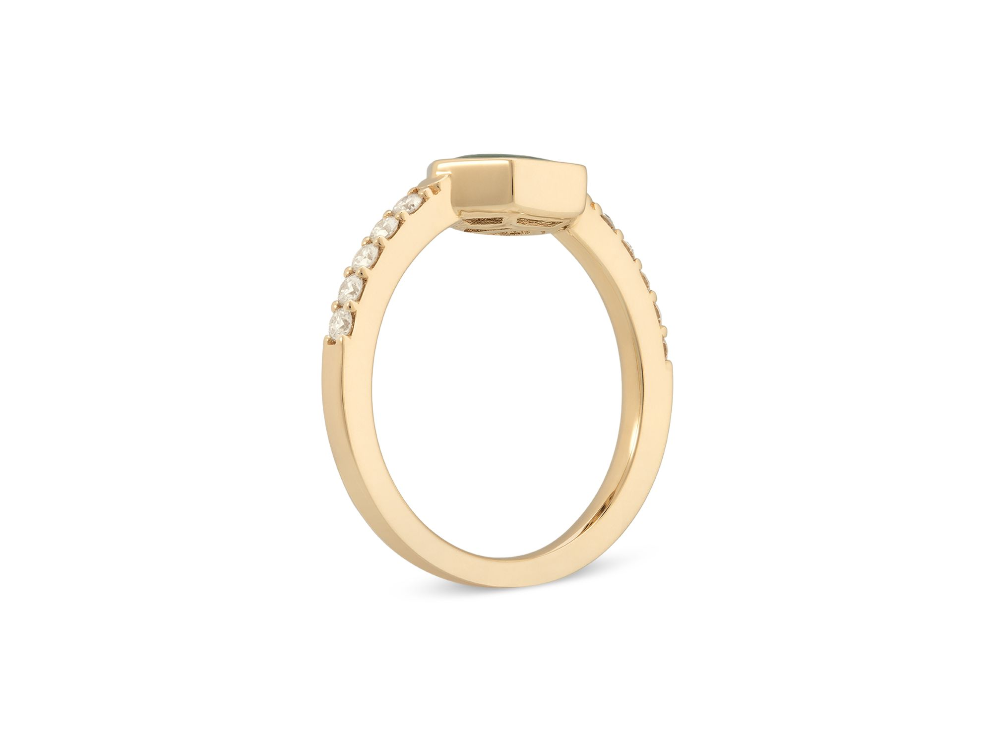 Diamond & Malachite Baia Stackable Ring in 18K Yellow Gold — Image 3