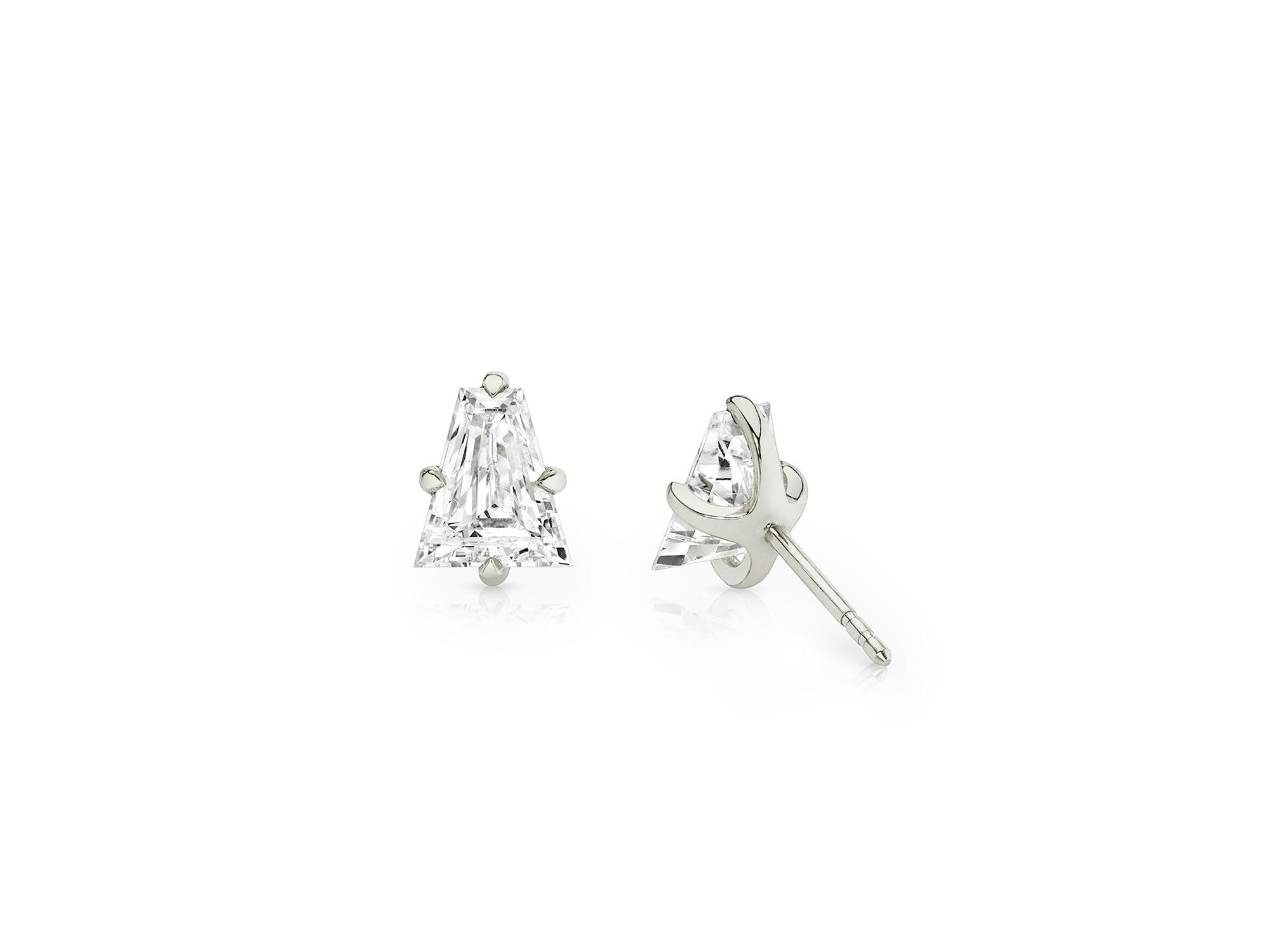 Iconic Lab-Grown Diamond Stud Earrings in 14K Yellow and White Gold, 1.5ctw Keystone Lab Grown Diamonds — Image 4