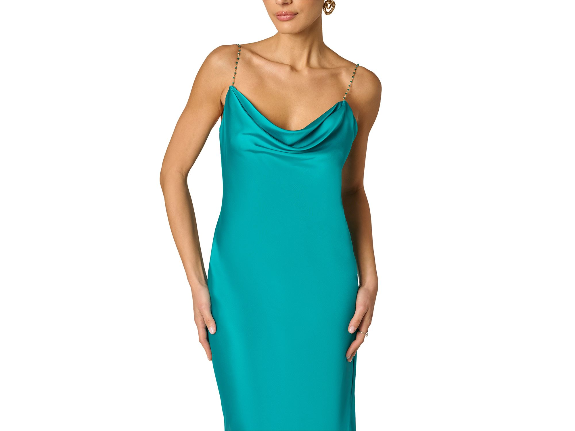 Stretch Satin Dress — Image 4