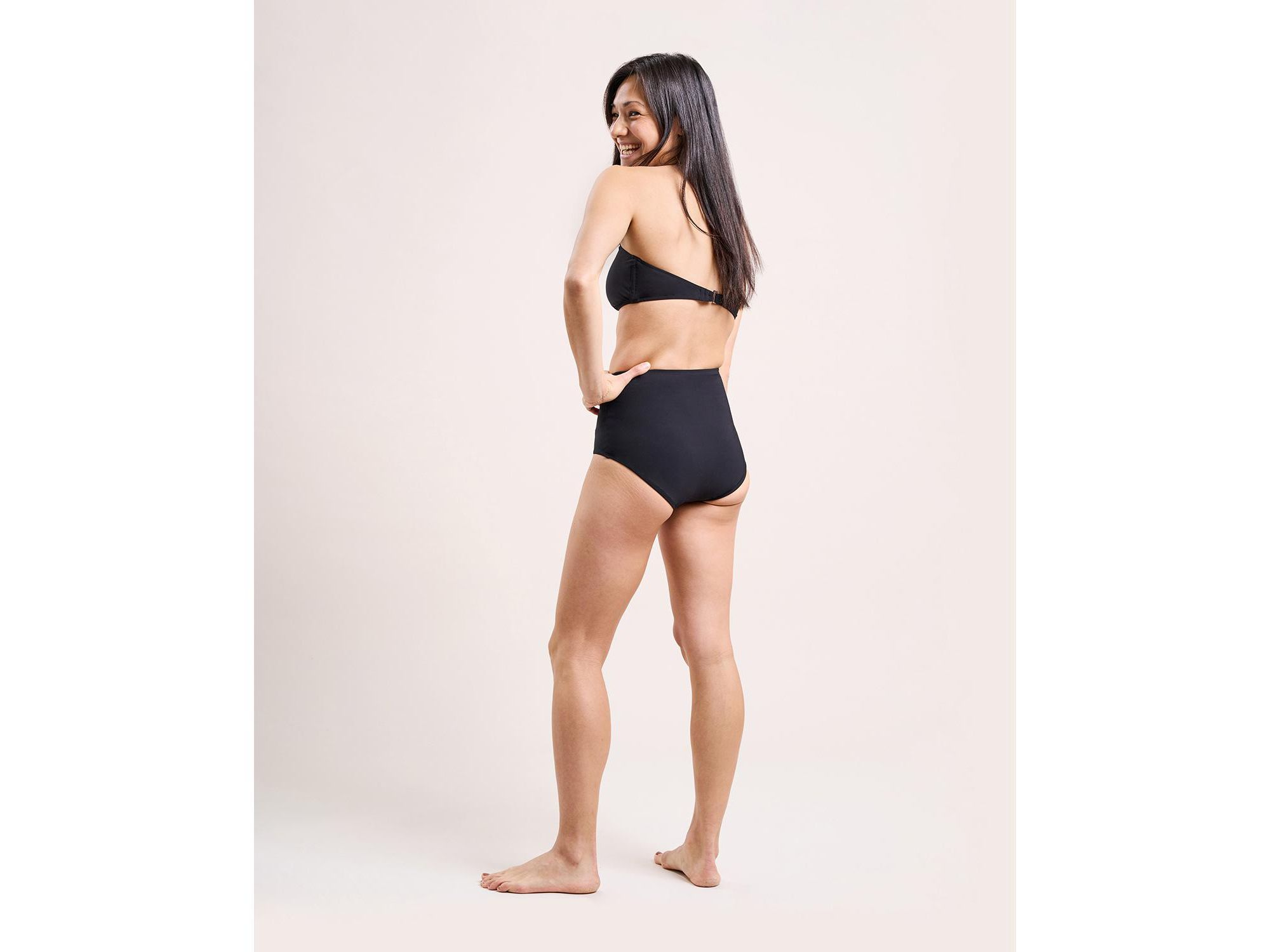Nina Solid High Waist Bikini Bottom — Image 3