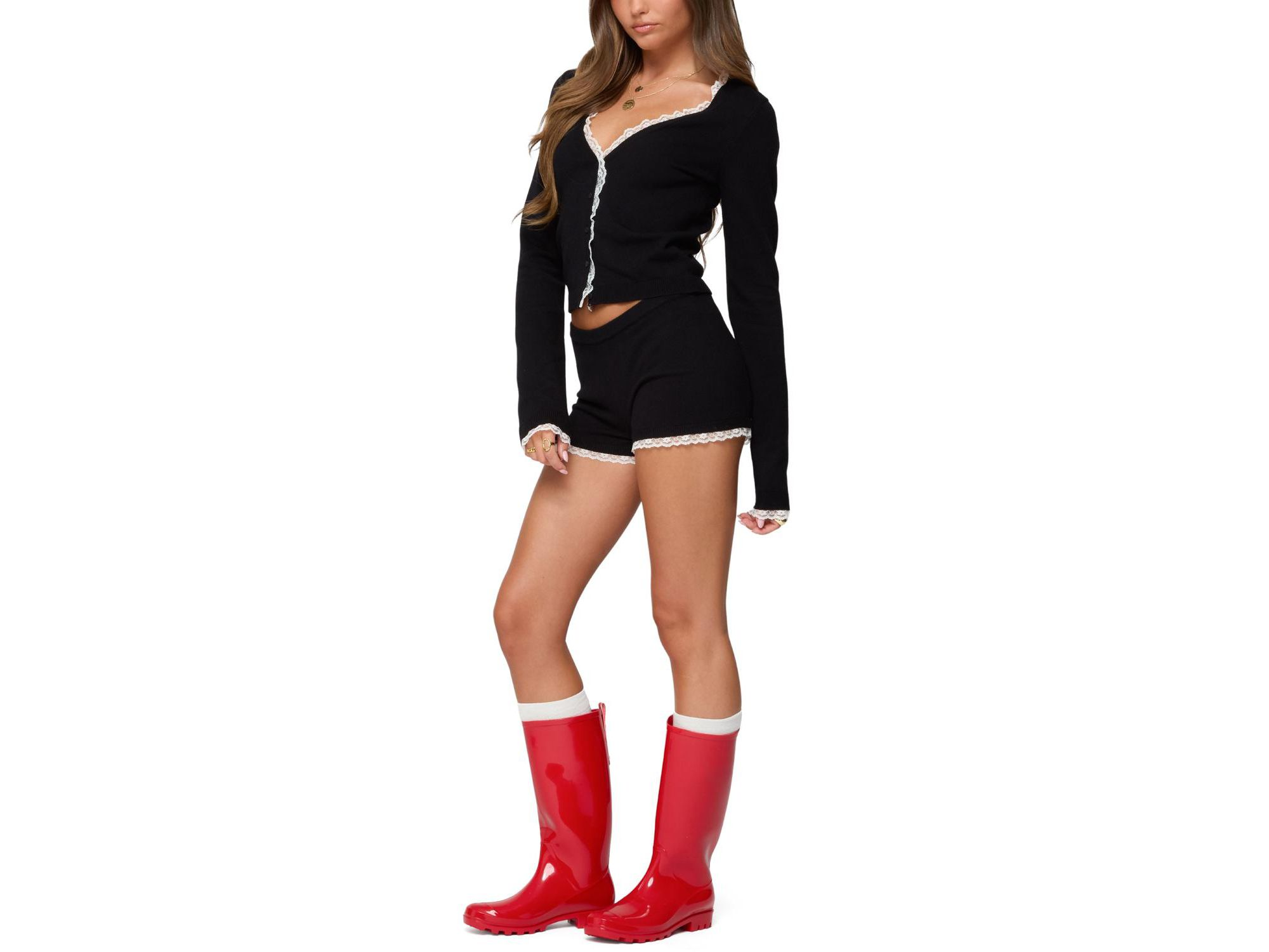 Sansa Lacey Knit Micro Shorts — Image 4