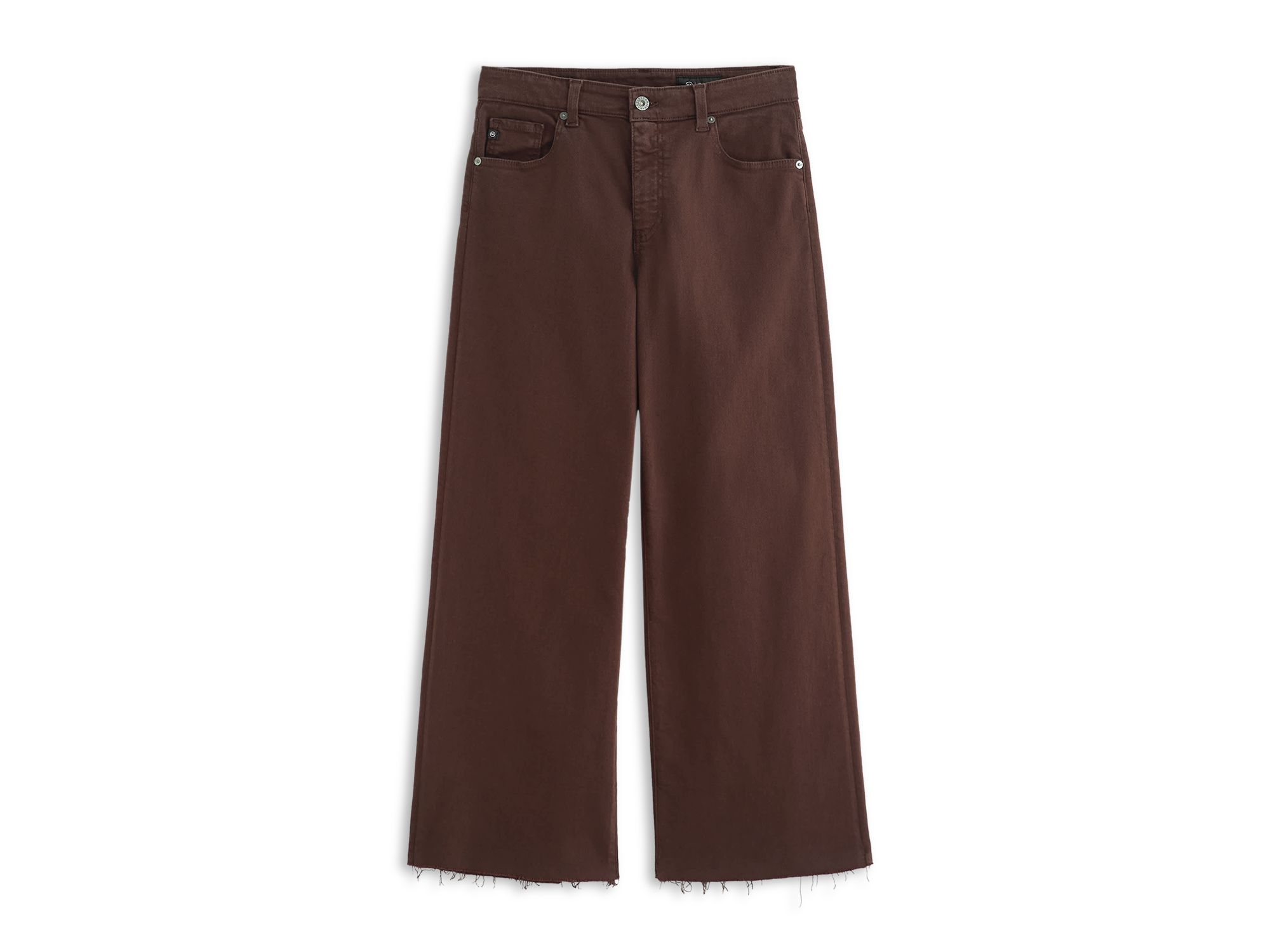 Saige High Rise Wide Leg Crop Jeans in Coffee Bean — Image 7
