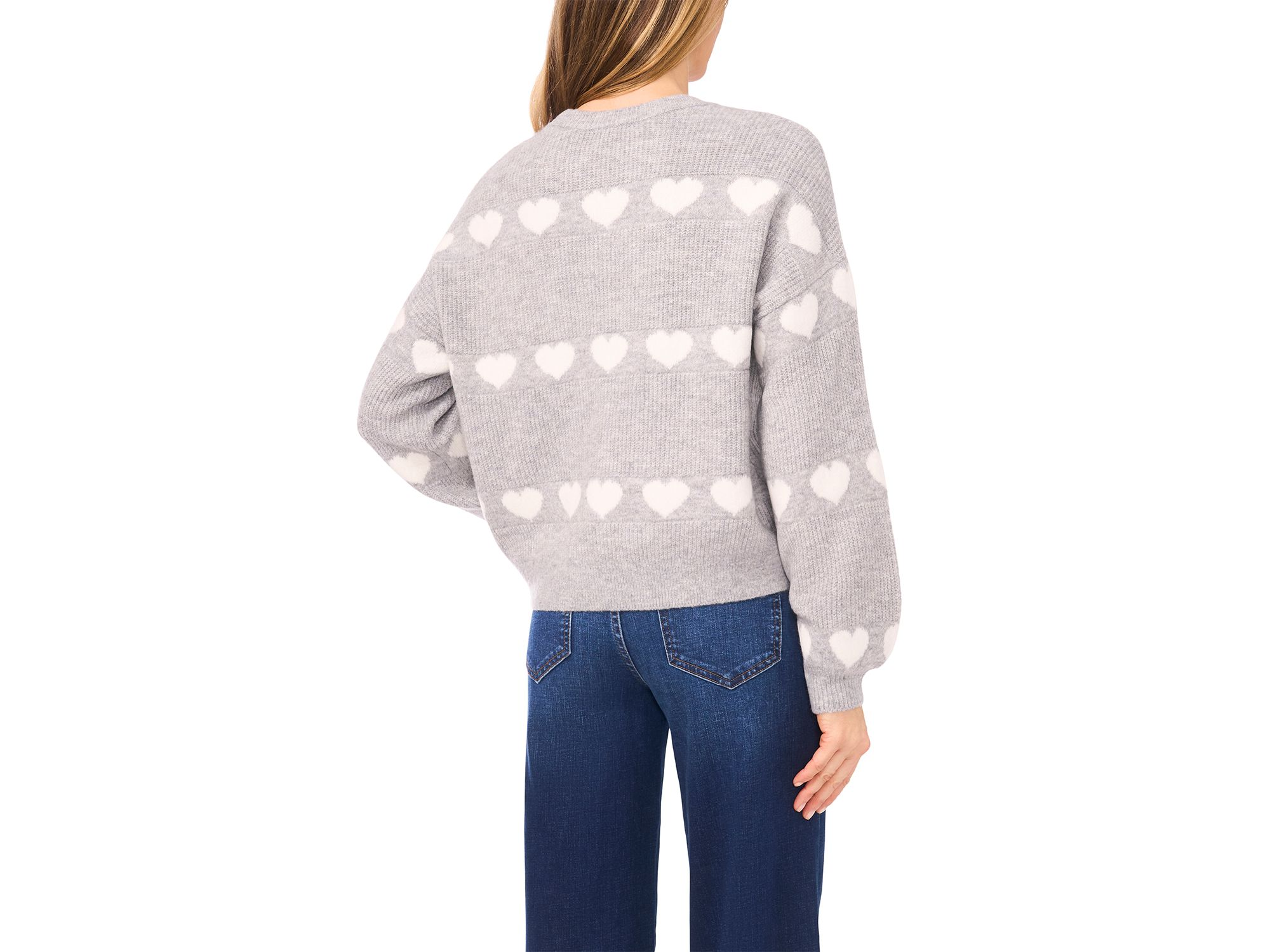 Heart Jacquard Crew Sweater — Image 3