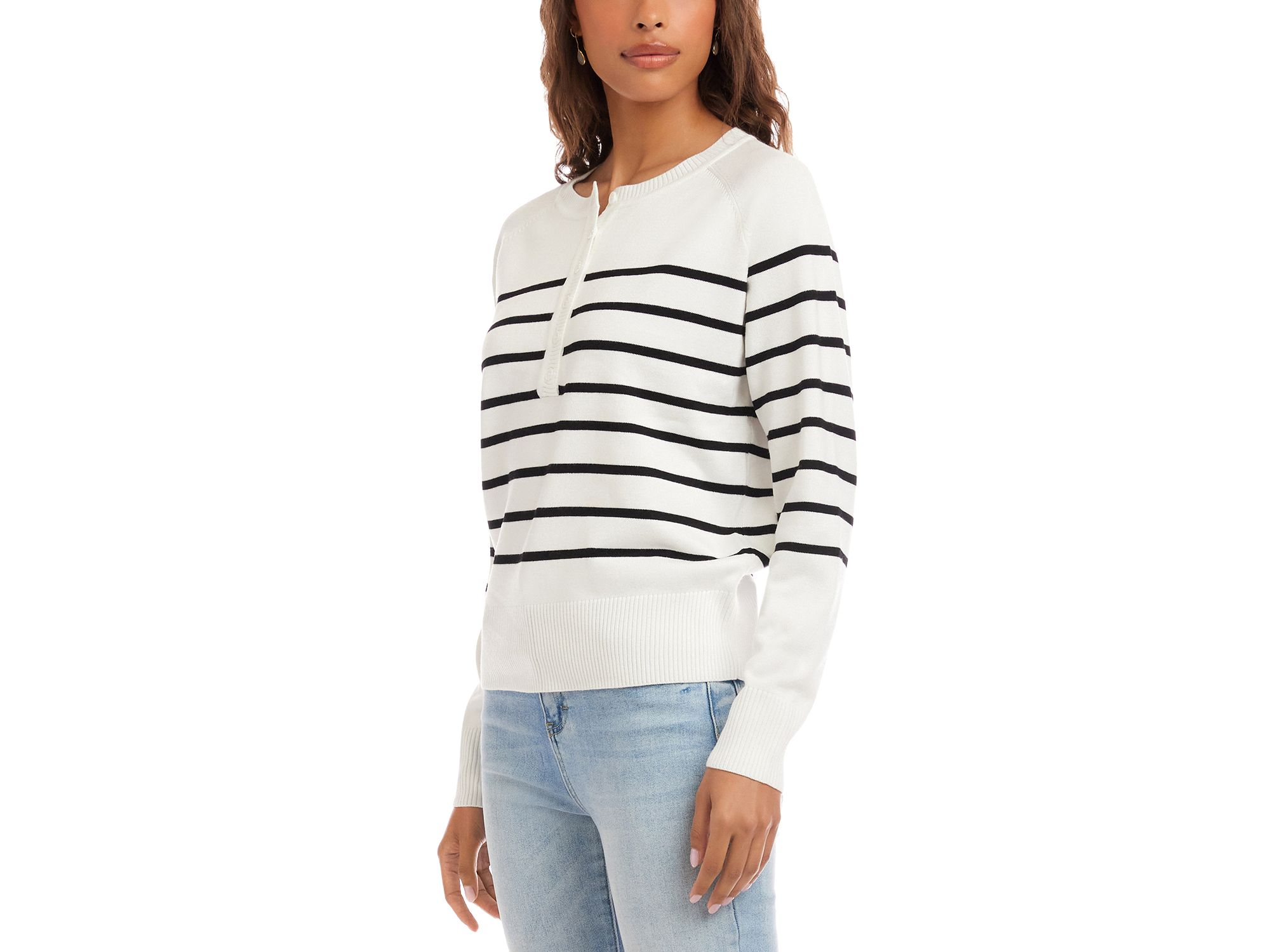 Henley Stripe Sweater — Image 3