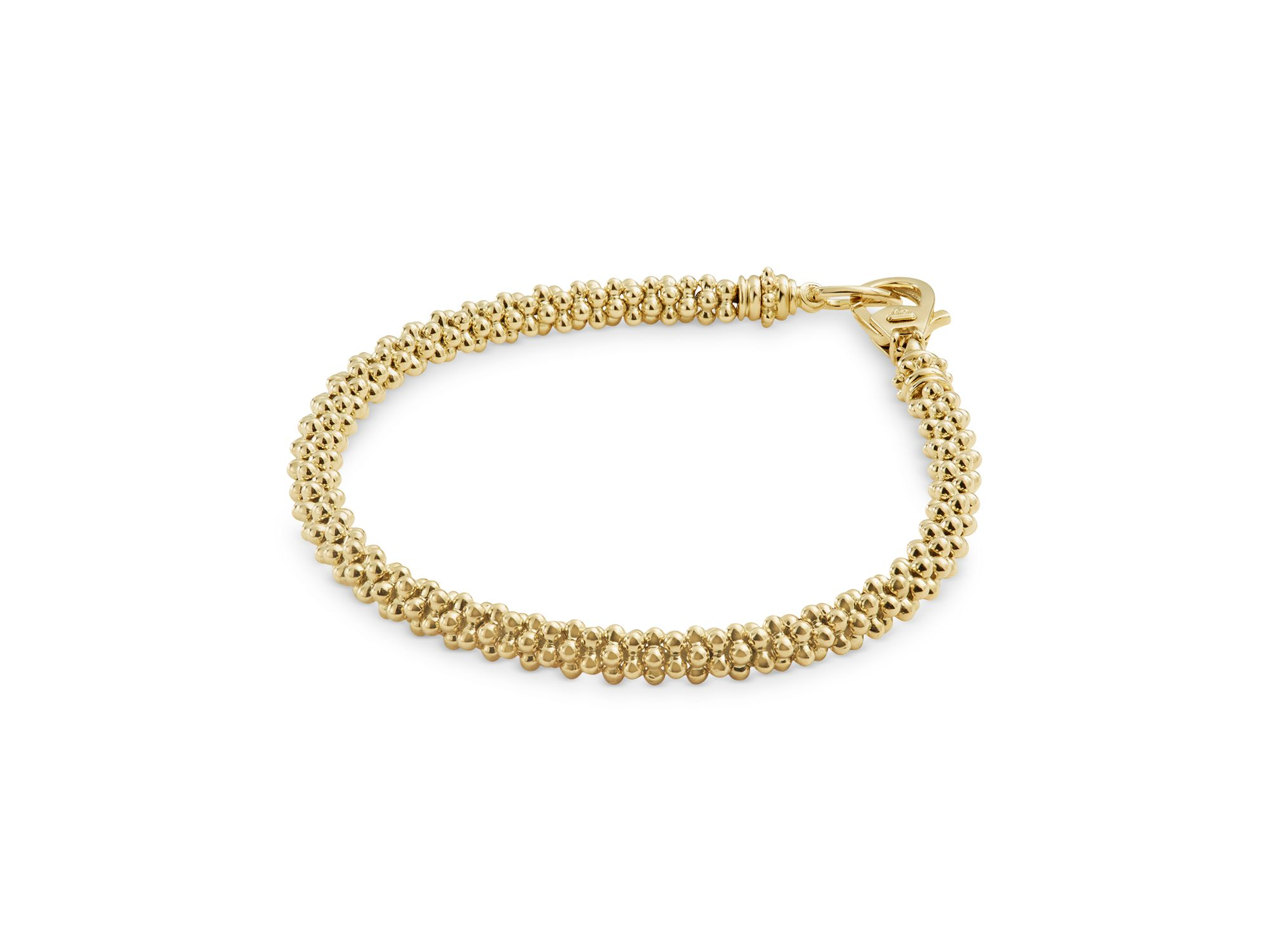 18K Yellow Gold Caviar Basic Beaded Bracelet — Image 4
