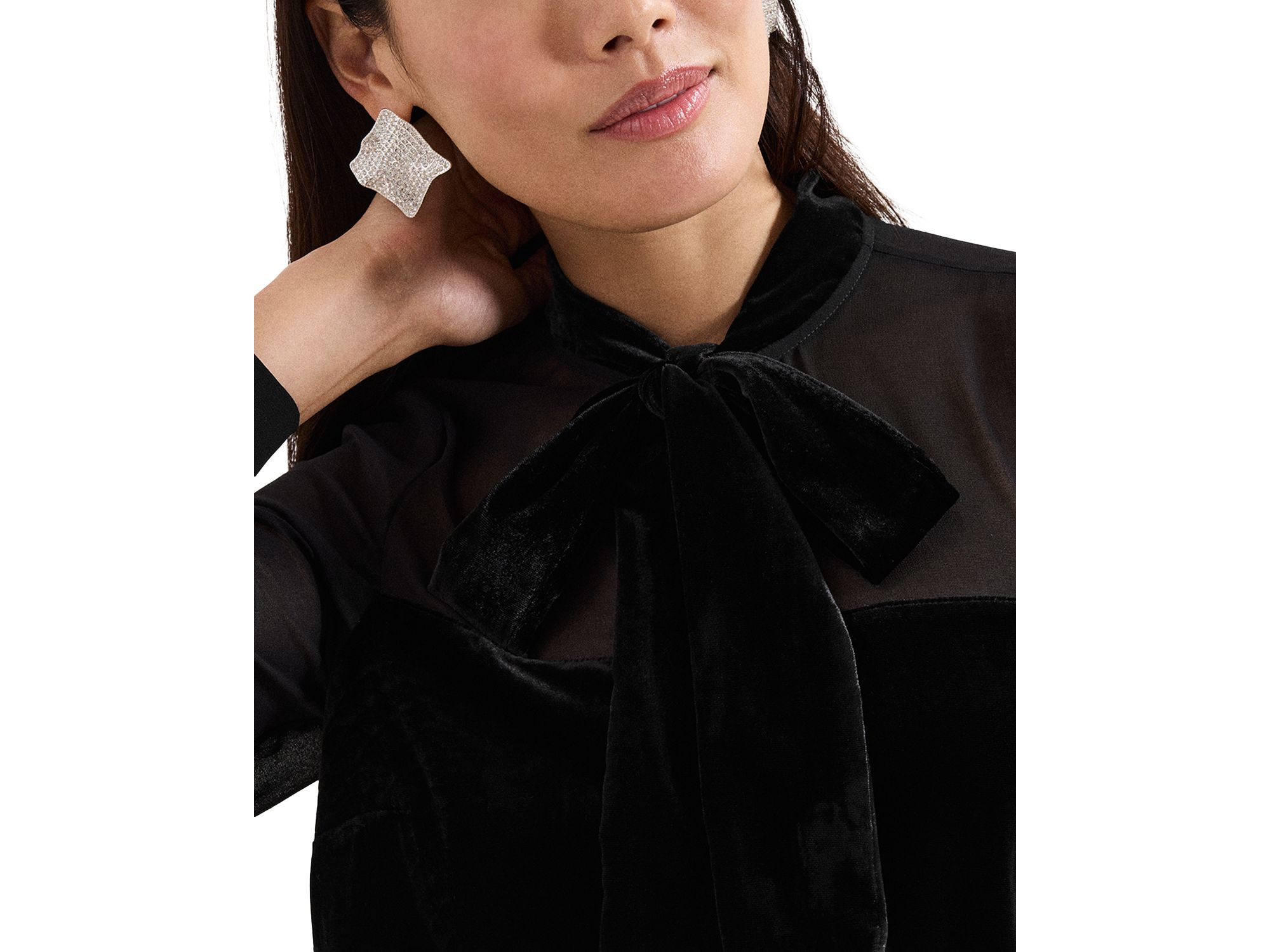 Raye Velvet Bow Neck Blouse — Image 3