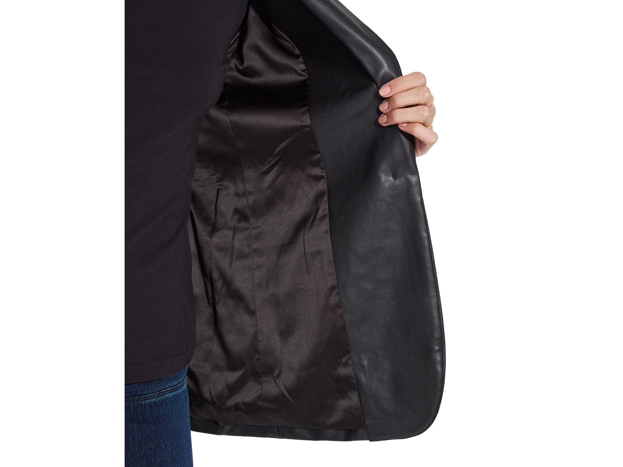 Faux Leather Blazer — Image 4