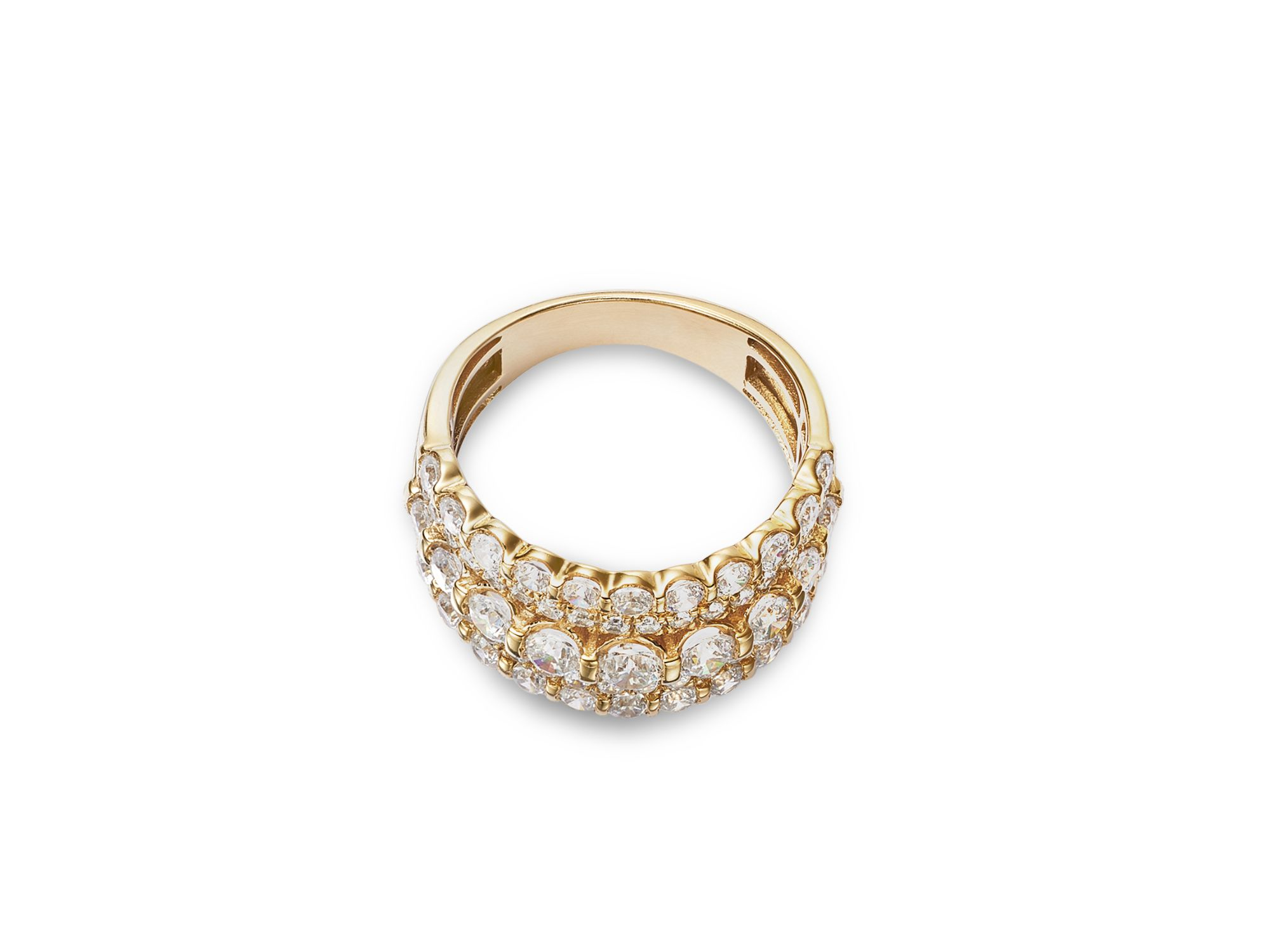 Diamond Multi Row Ring in 14K Yellow Gold, 2.0 tcw — Image 3