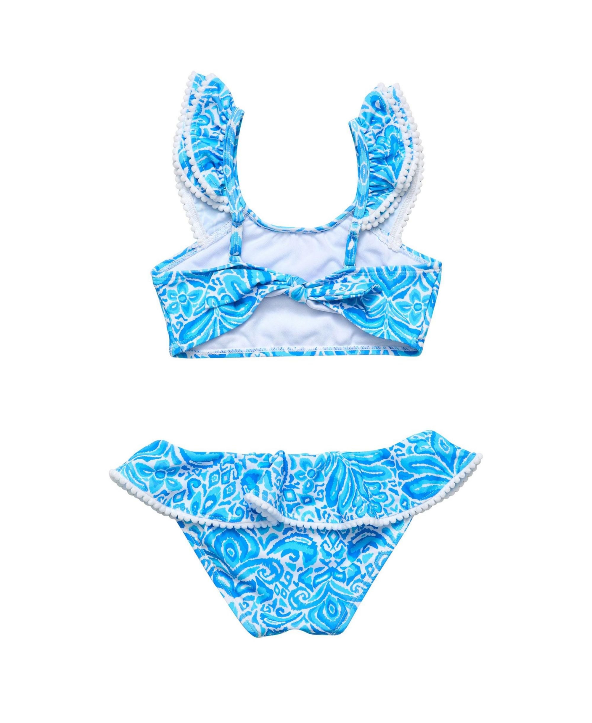 Unisex Santorini Blue Frill Crop Bikini-Little — Image 3