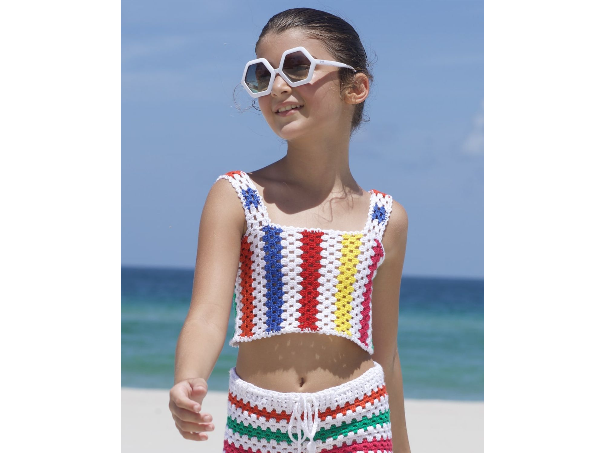 Rainbow Crochet Crop Top - Big Kid — Image 3