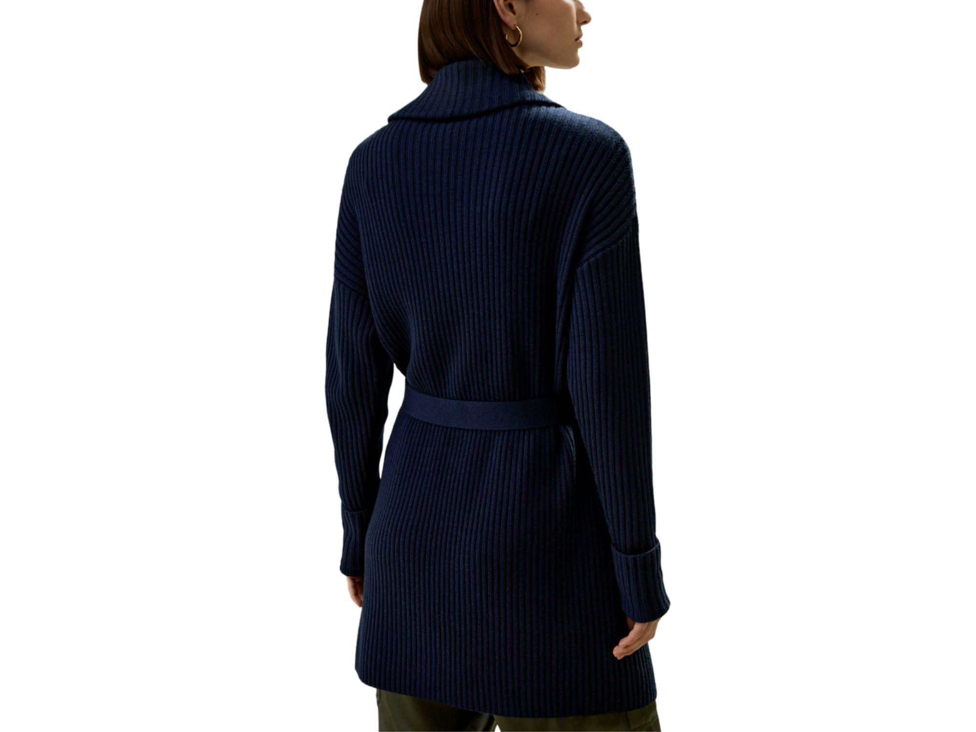 Merino Wool Shawl Collar Cardigan — Image 3