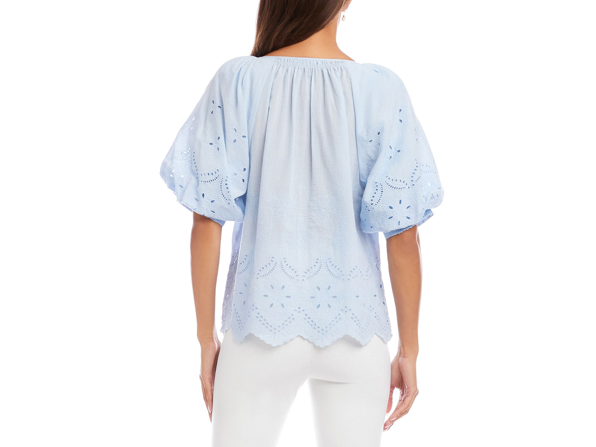 Puff Sleeve Embroidered Top — Image 5