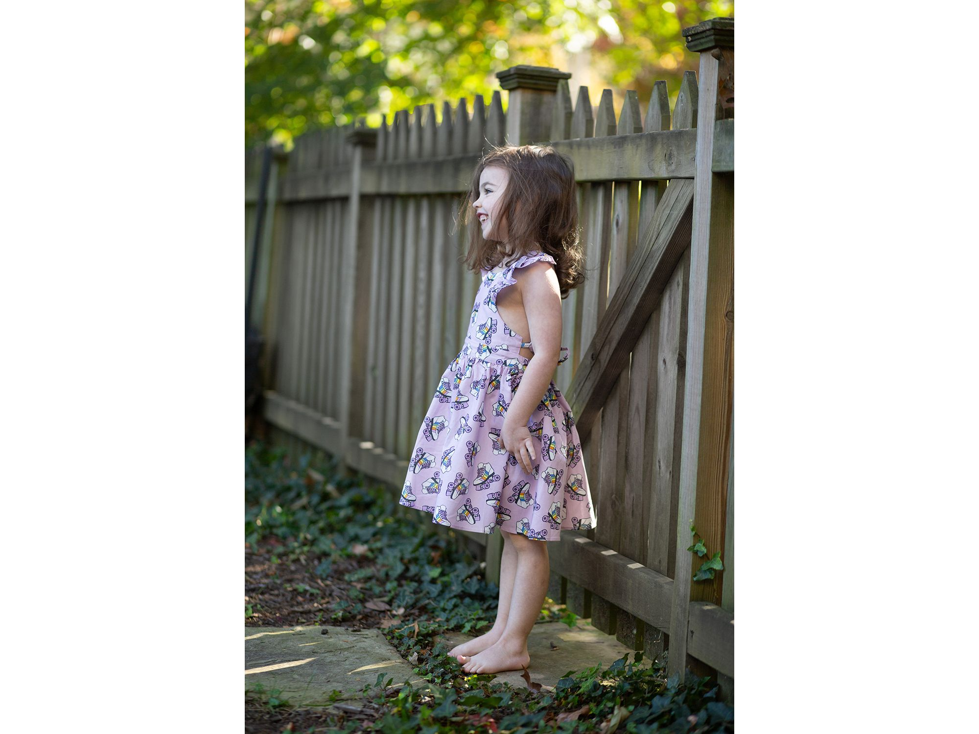 Girls' Ruffle Sleeve Dress in Rollerskates - Little Kid, Big Kid — Image 6