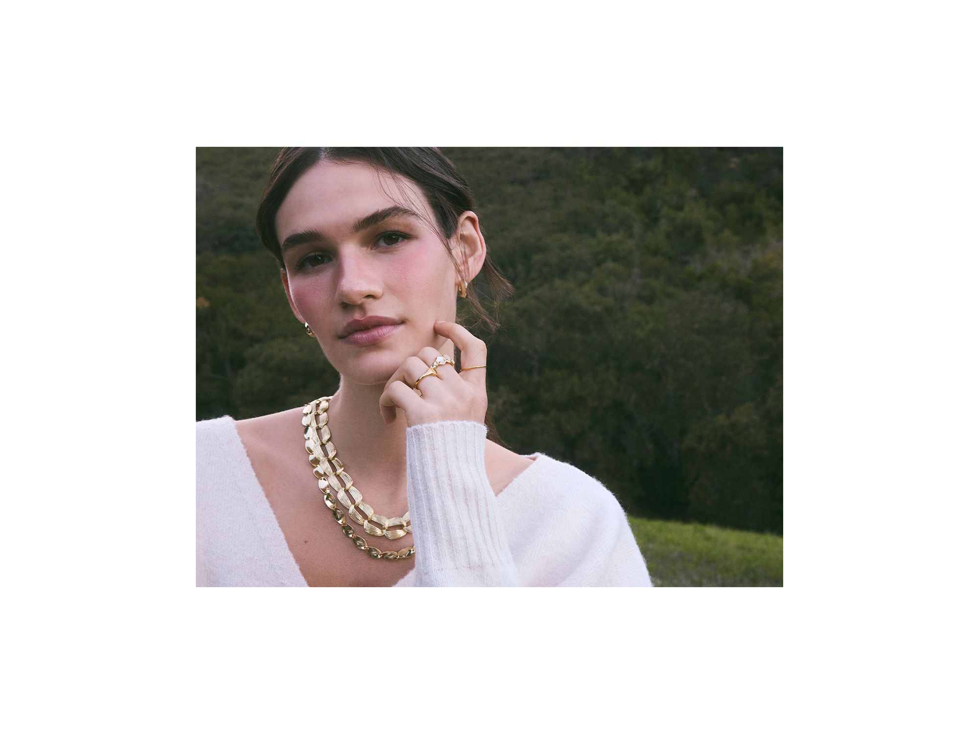 Kira Multi Strand Chain Necklace, 18-20.5" — Image 6