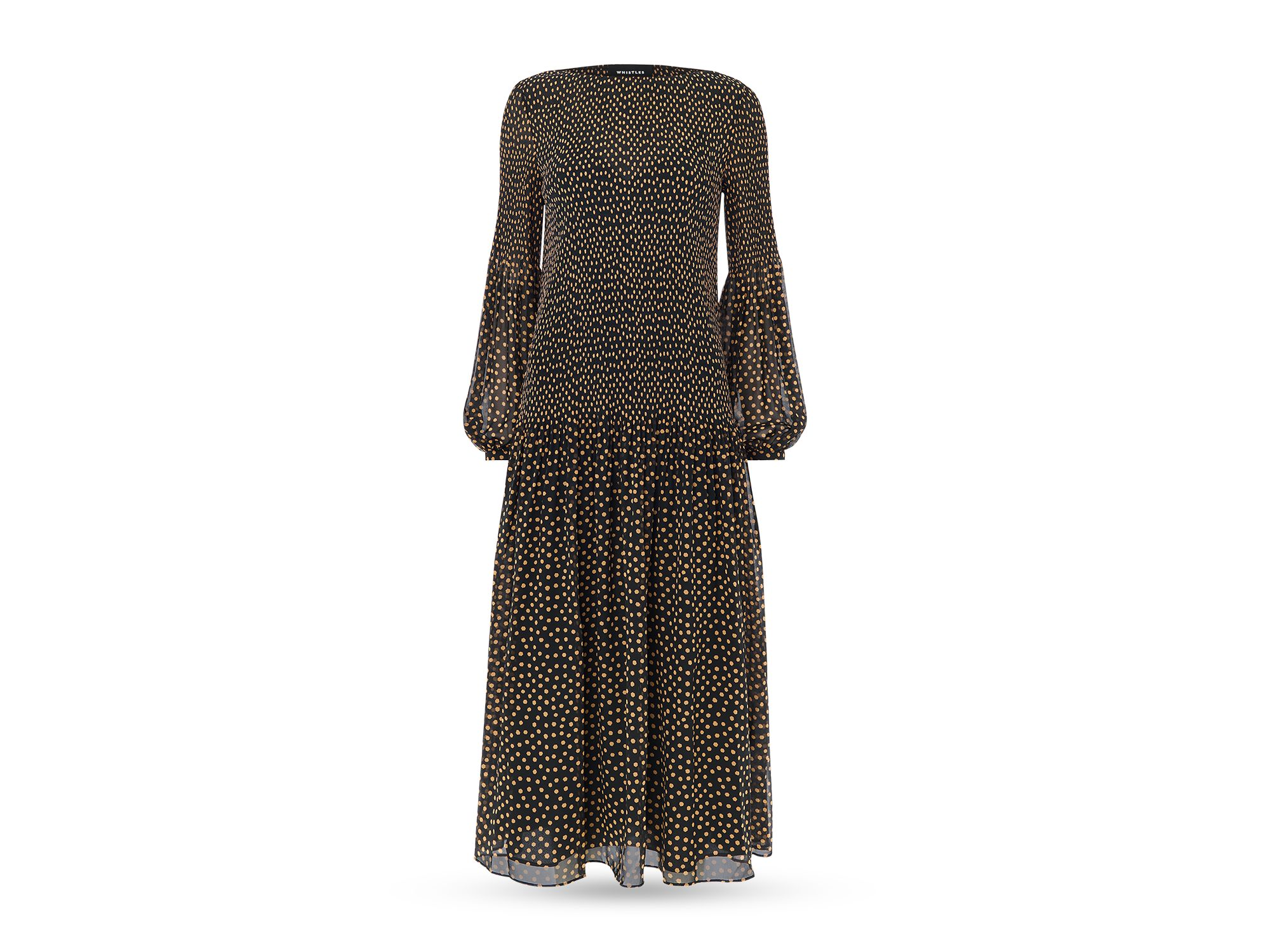 Spot Print Plissé Midi Dress — Image 3