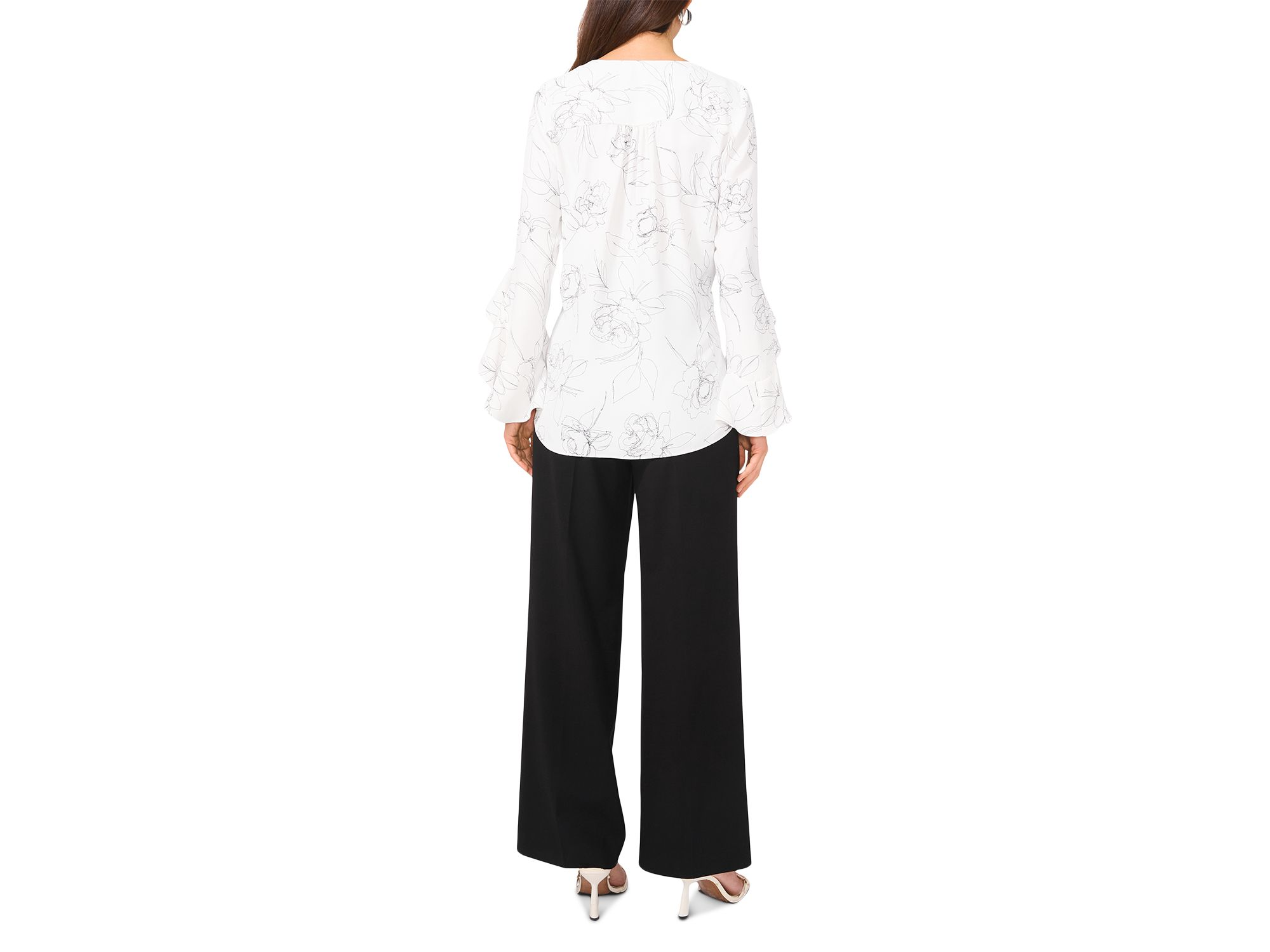 V Neck Flutter Sleeve Blouse — Image 3