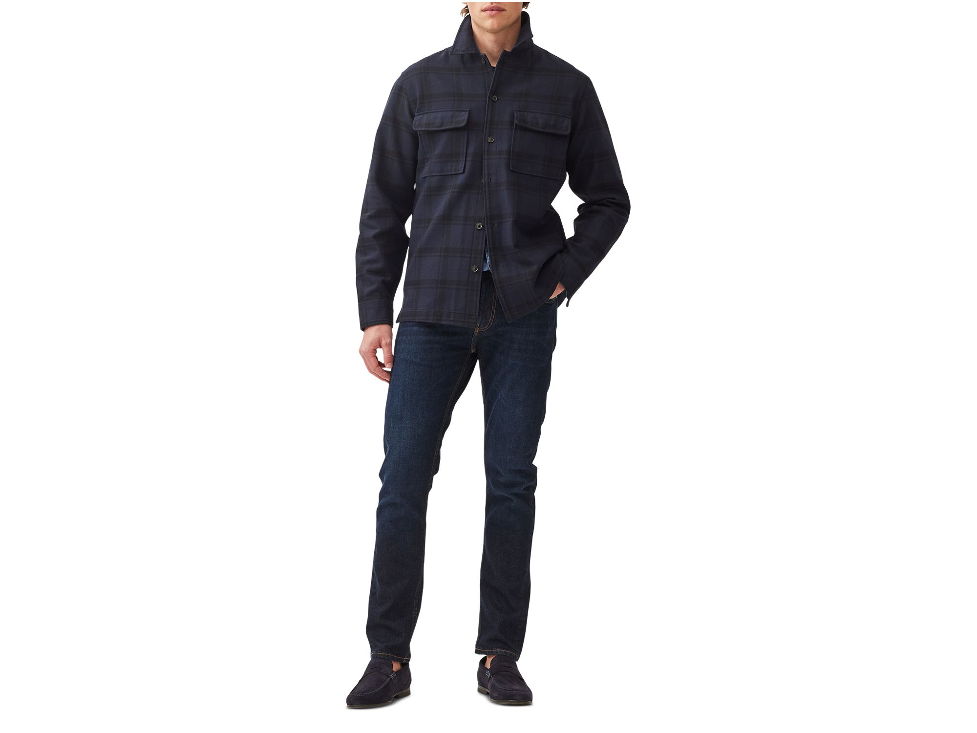 Wadestown Slim Sports Fit Plaid Shirt Jacket — Image 3