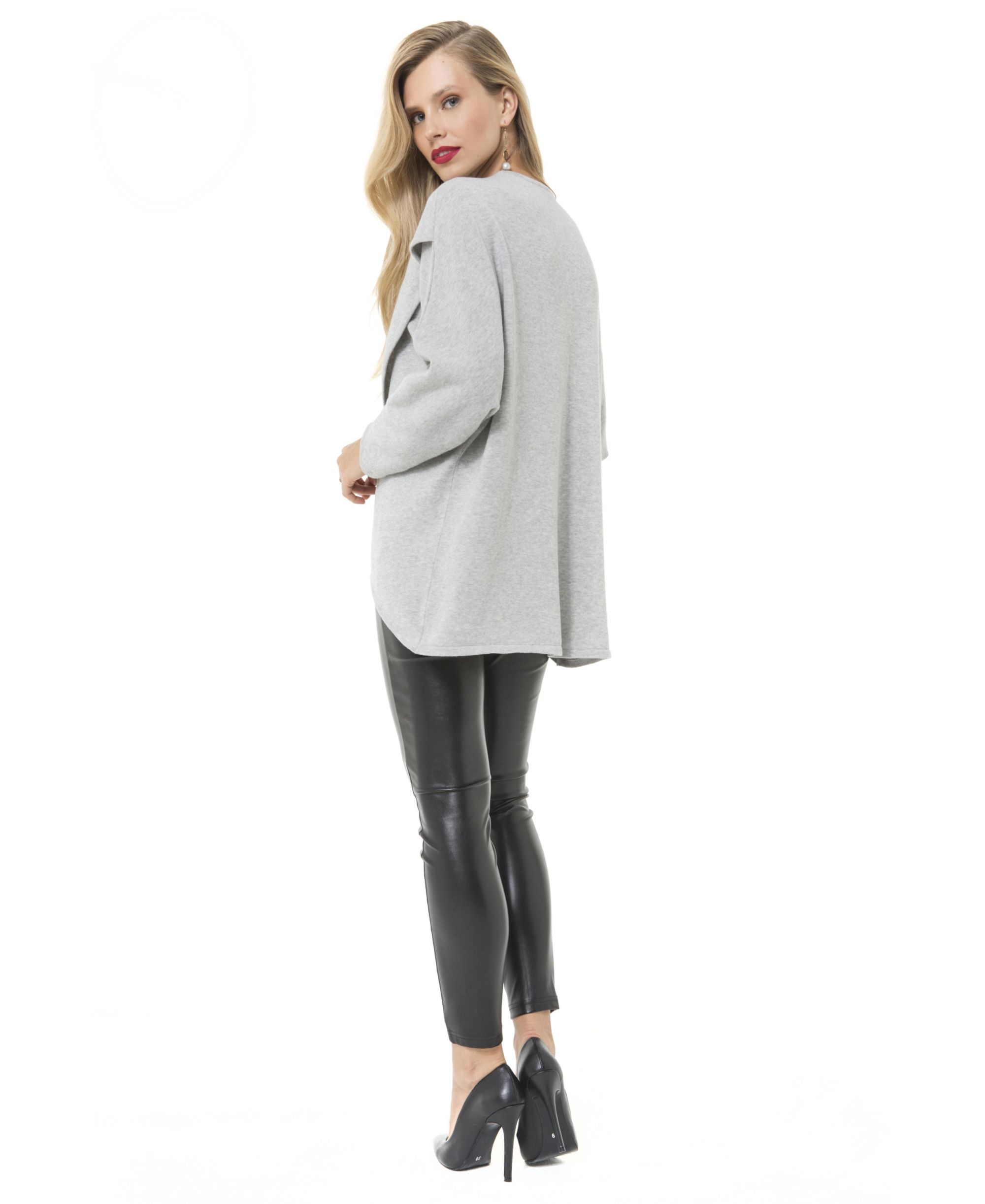 Let Loose Crossover Long Sleeve Maternity Nursing Knit Sweater — Image 3