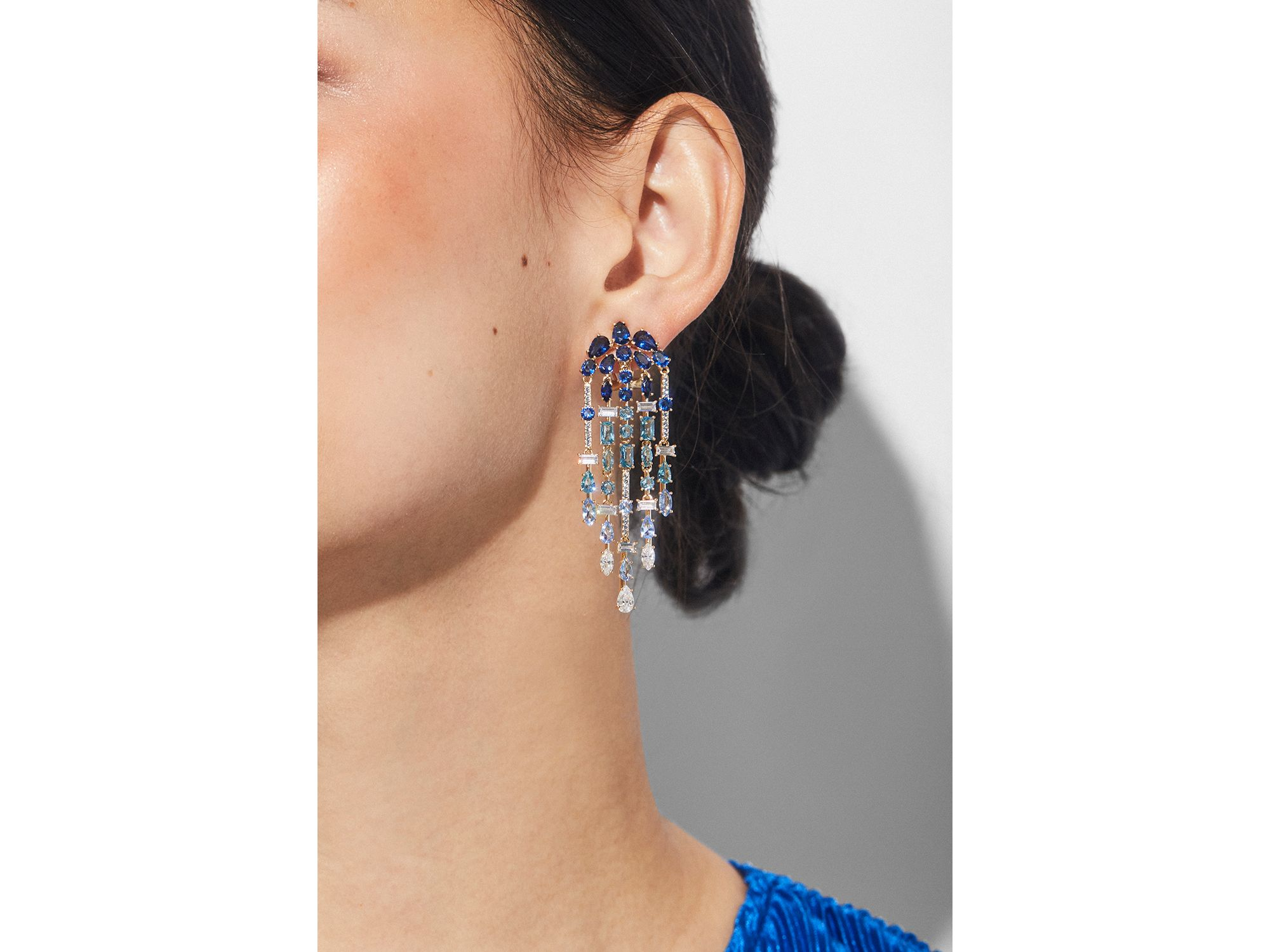 Rockstars Mixed Cubic Zirconia Chandelier Earrings — Image 4