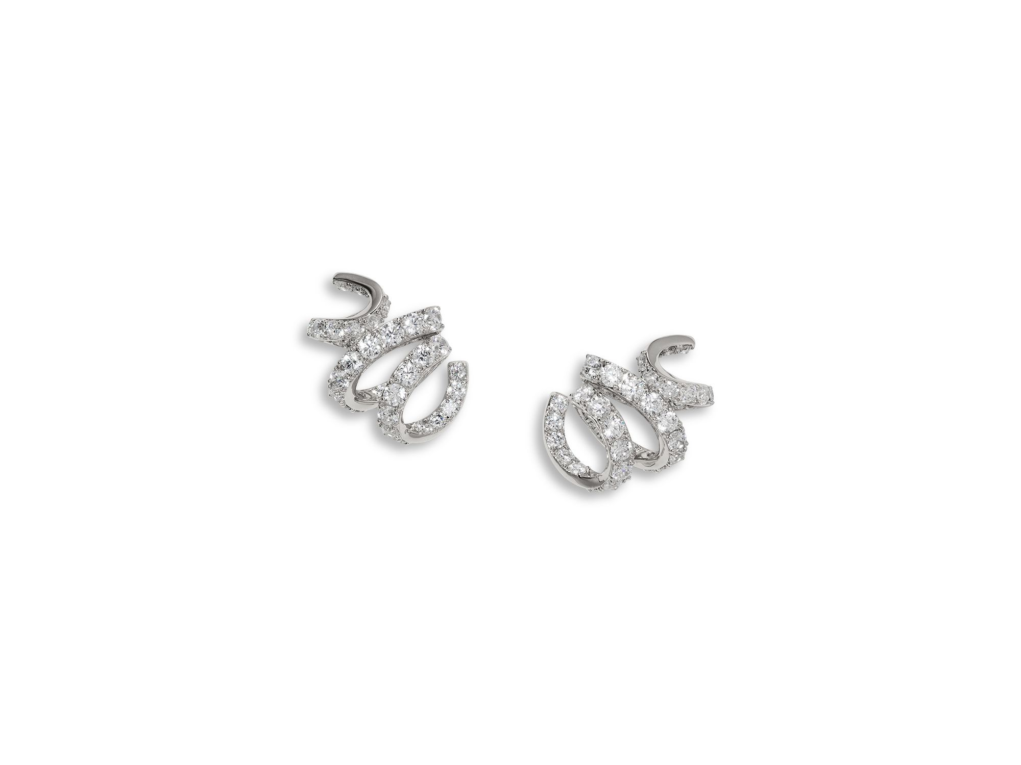Bonne Annee Pavé Ribbon Stud Earrings - Image 1