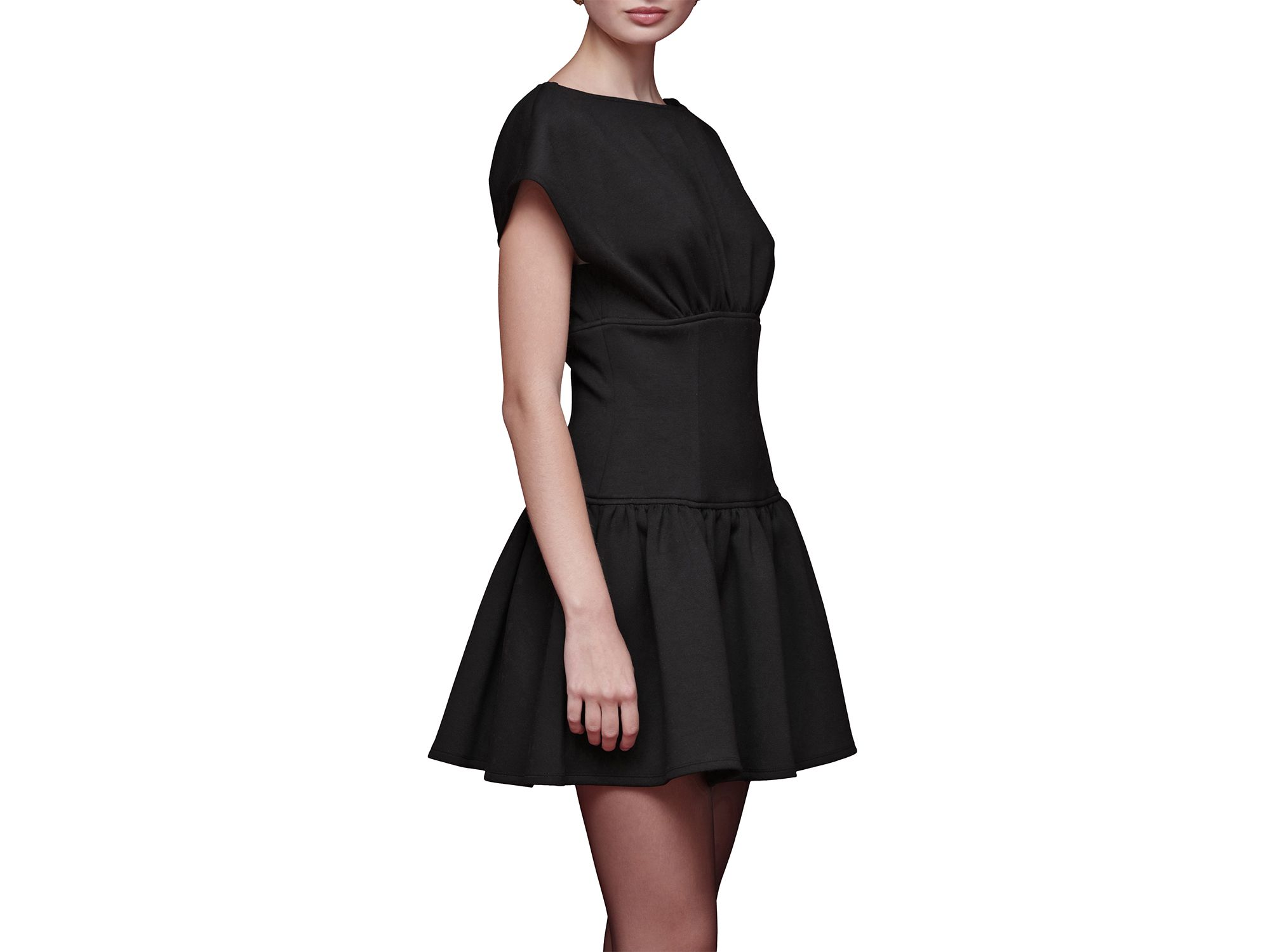 Boat Neck Drop Waist Mini Dress — Image 4