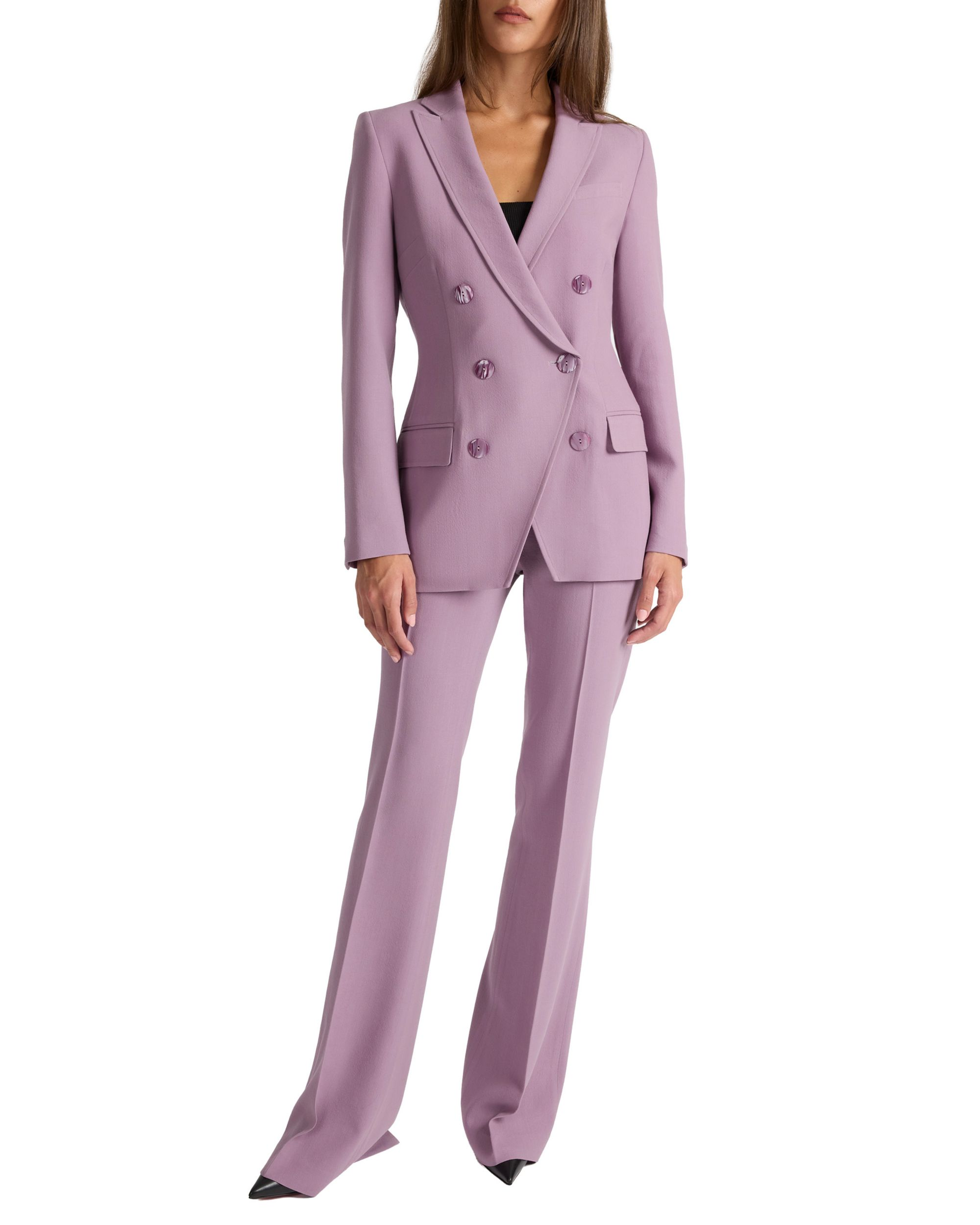 Paco Double-Breasted Six-Button Jacket in Wool Stretch — Image 6