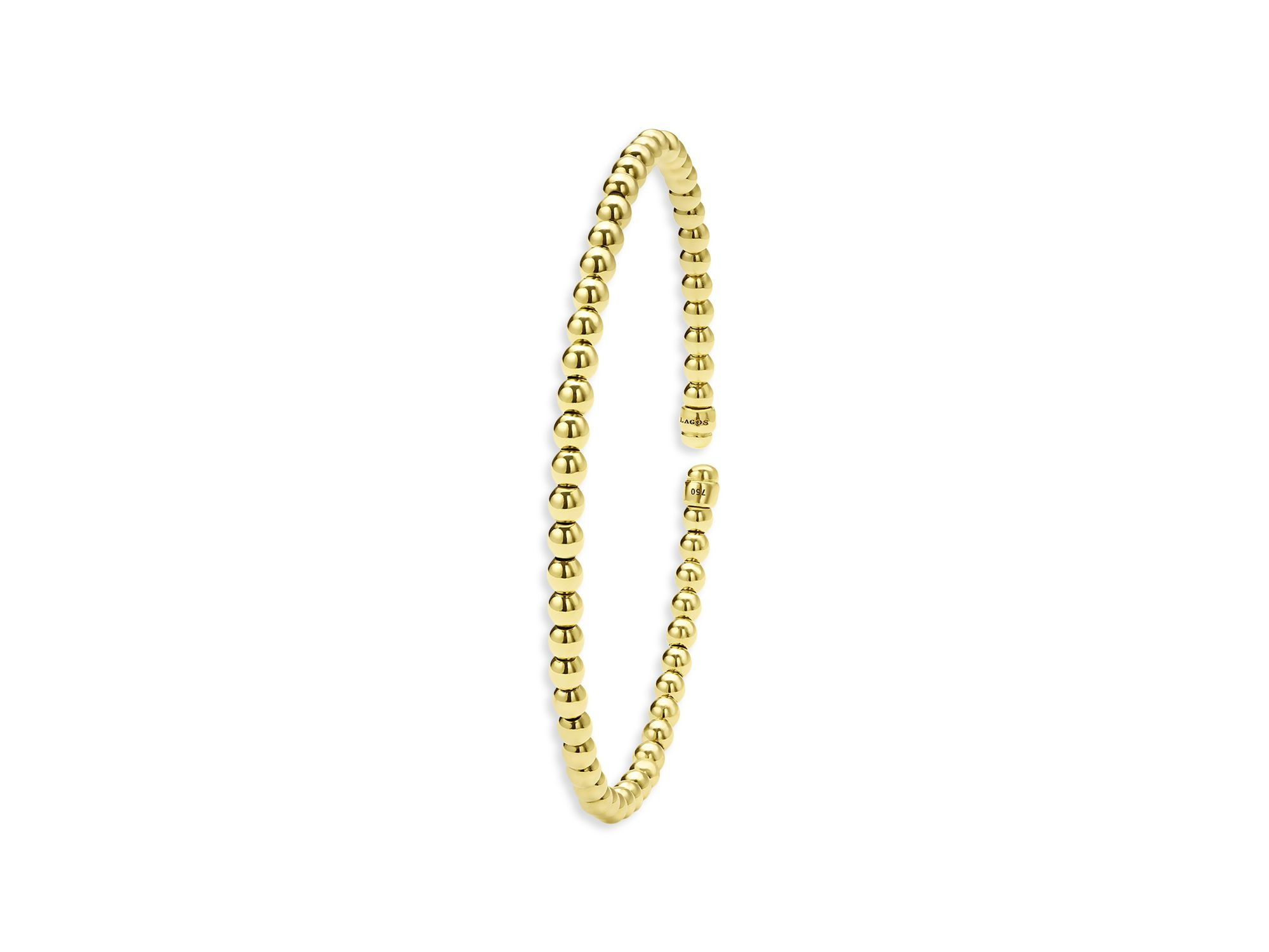 18K Yellow Gold Caviar Gold Beaded Cuff Bracelet — Image 5