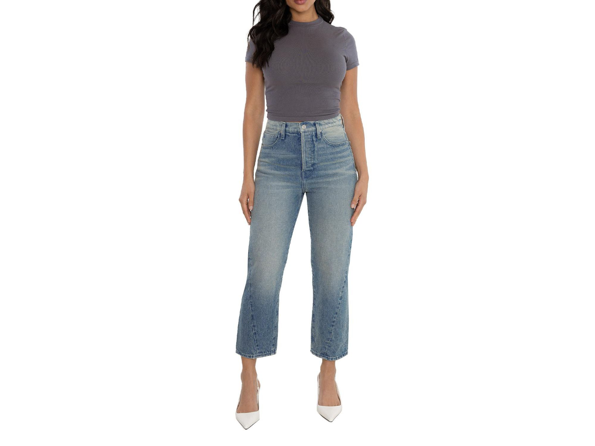 Gail Mini Barrel Jeans in Denim Wash — Image 4