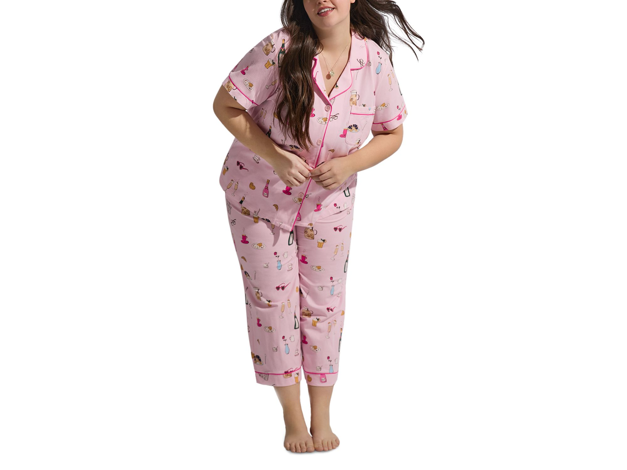 Let's Do Brunch Cropped Pajama Set — Image 5