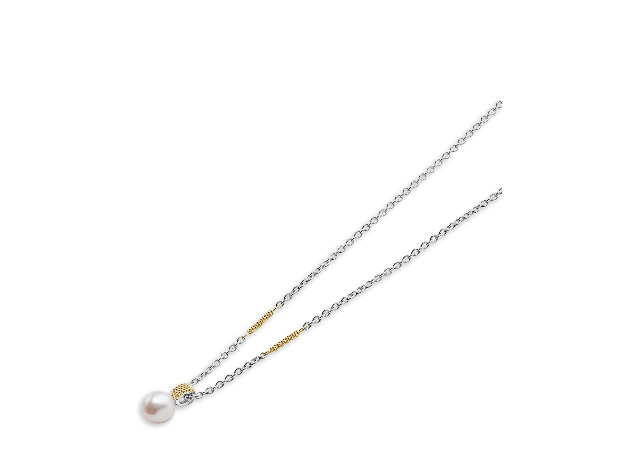 18K Yellow Gold & Sterling Silver Luna Cultured Freshwater Pearl Pendant Necklace, 16-18" — Image 3