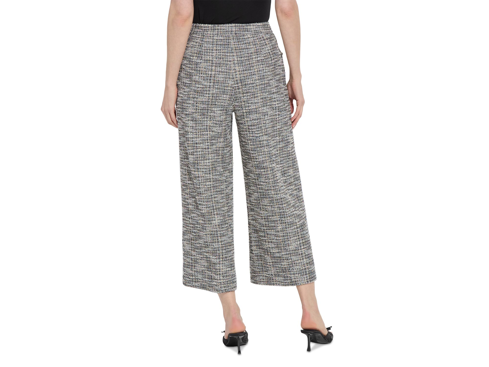 Charlotte Ankle Stretch Tweed Palazzo Pants — Image 3