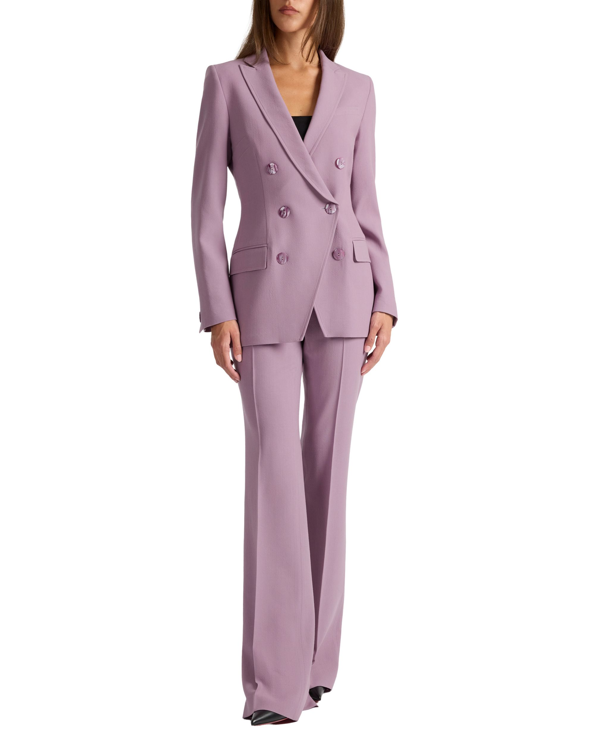 Paco Double-Breasted Six-Button Jacket in Wool Stretch — Image 7