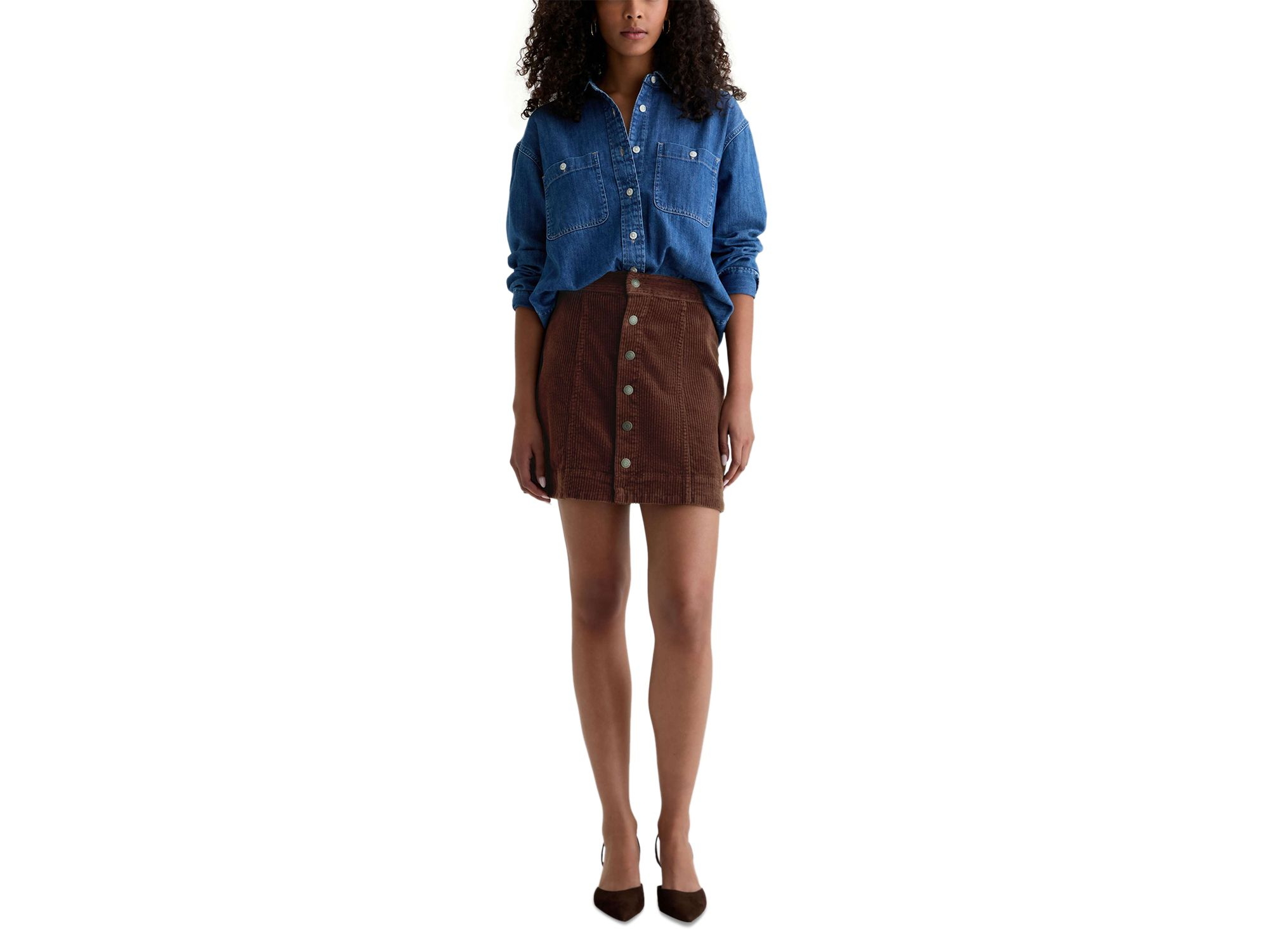 Evie Corduroy A Line Mini Skirt — Image 6