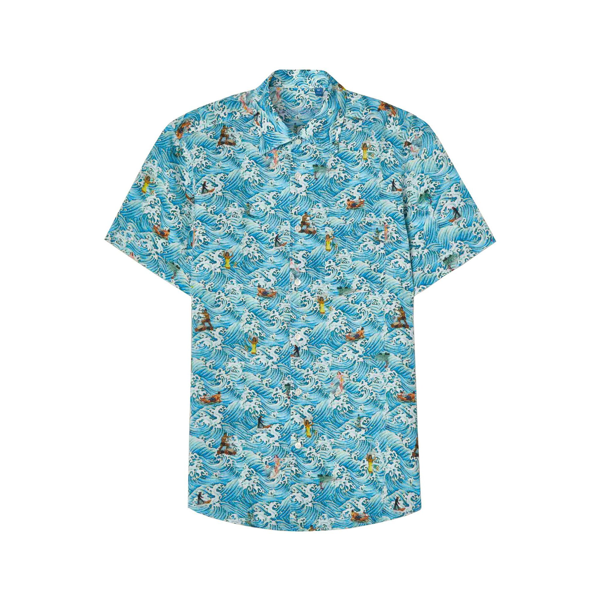Morgan Surf Print Linen Short Sleeve Shirt — Image 6