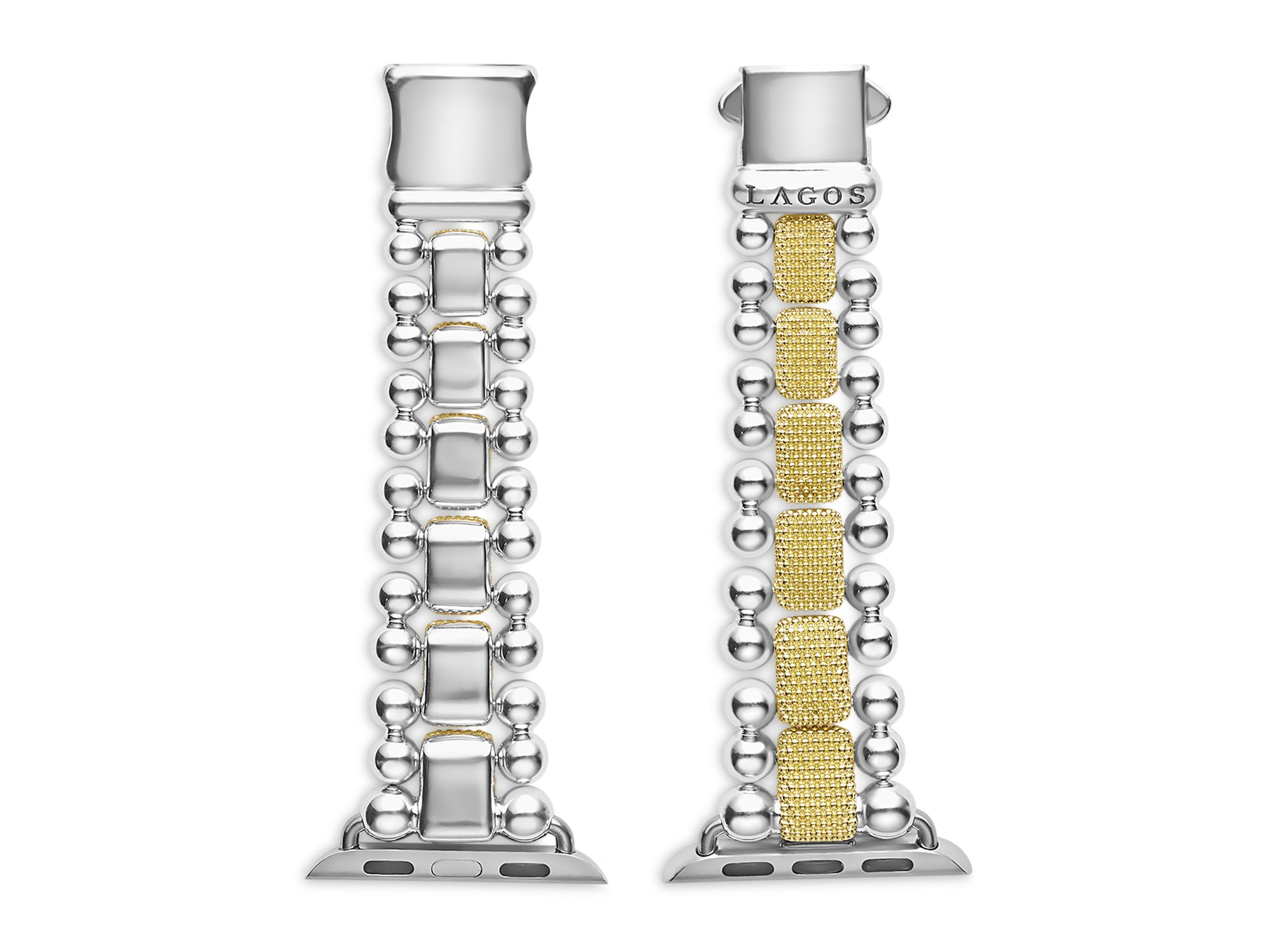 Caviar 18K Gold & Sterling Silver Beaded Apple Watch® Bracelet, 38mm-45mm — Image 4