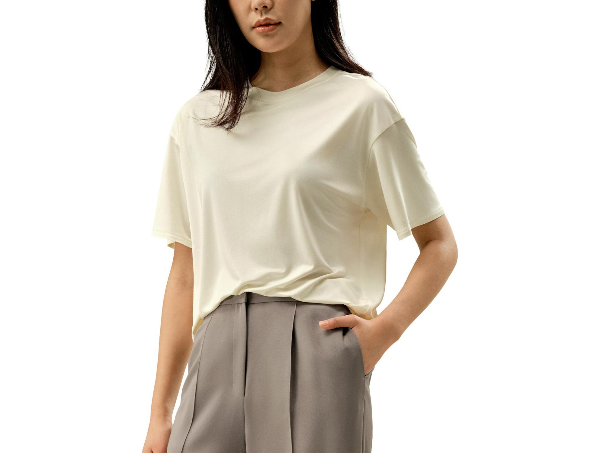 Oversized Silk Jersey Tee - Image 1