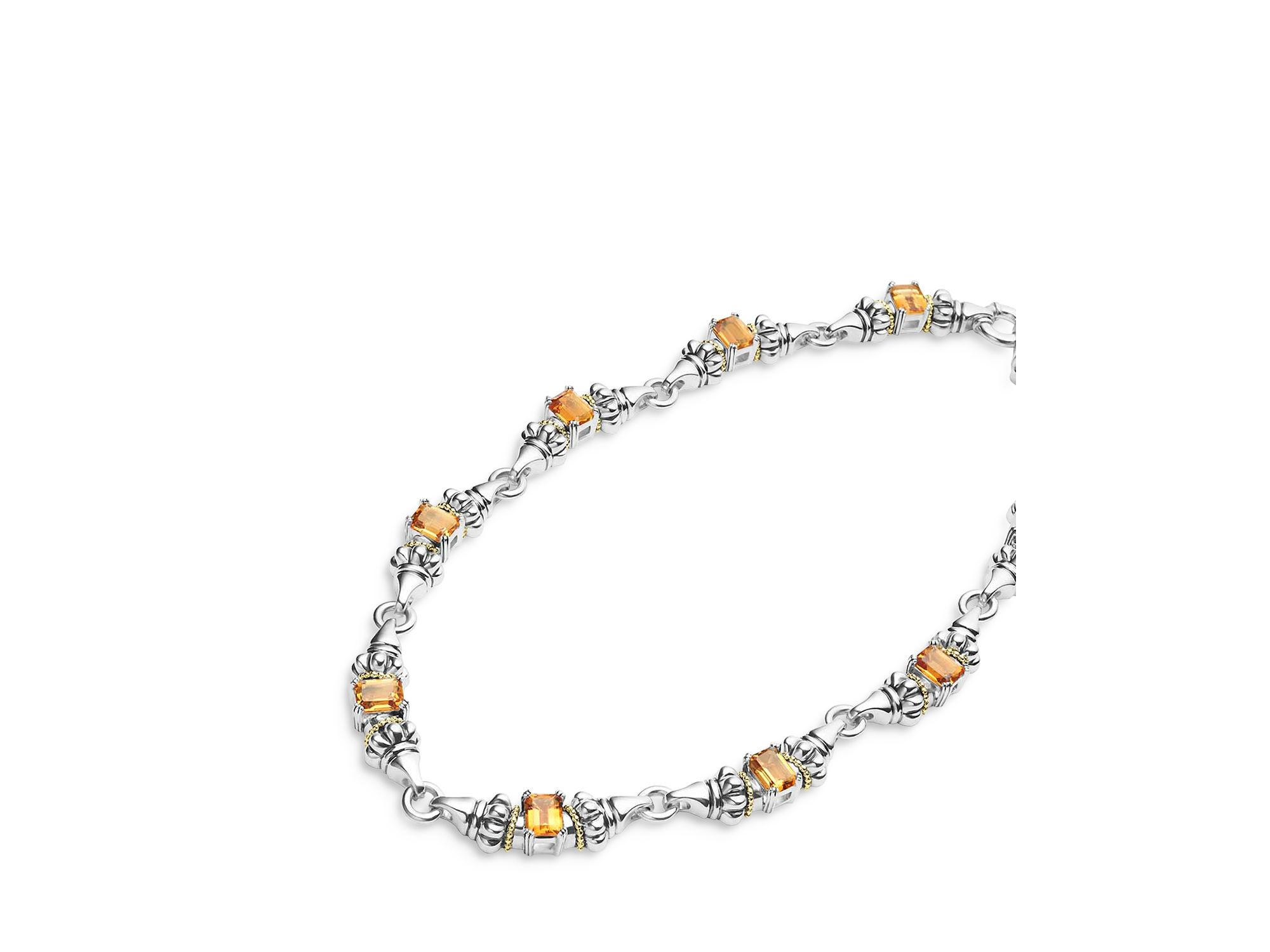 18K Yellow Gold & Sterling Silver Glacier Citrine Collar Necklace, 16" — Image 5