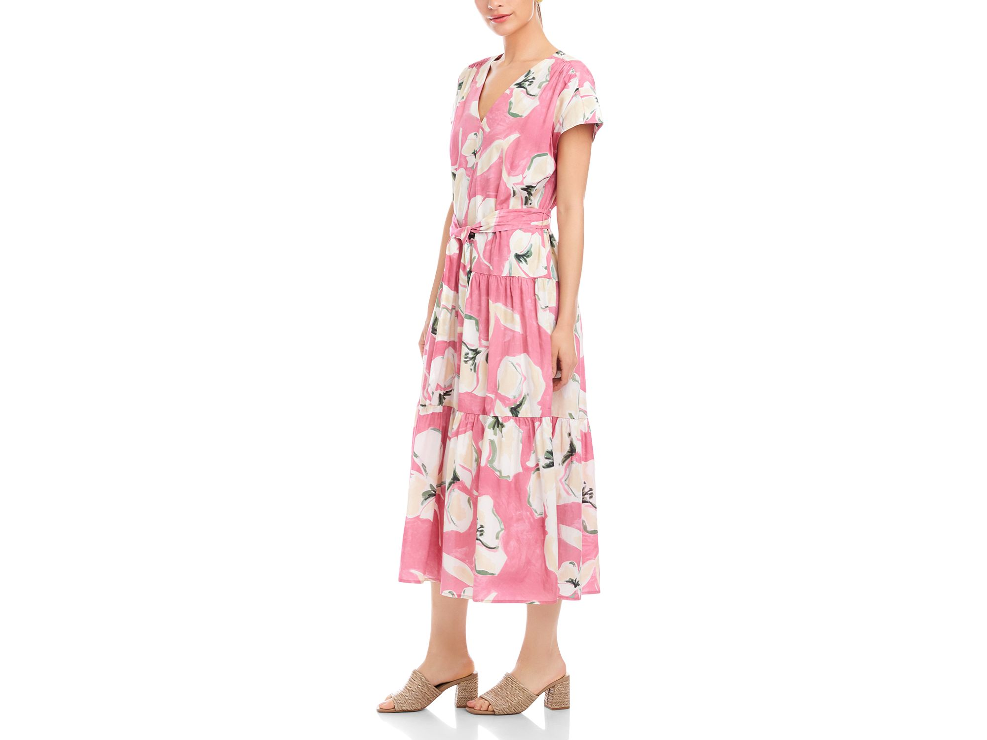 Kristine Tiered Front Slit Midi Dress — Image 6