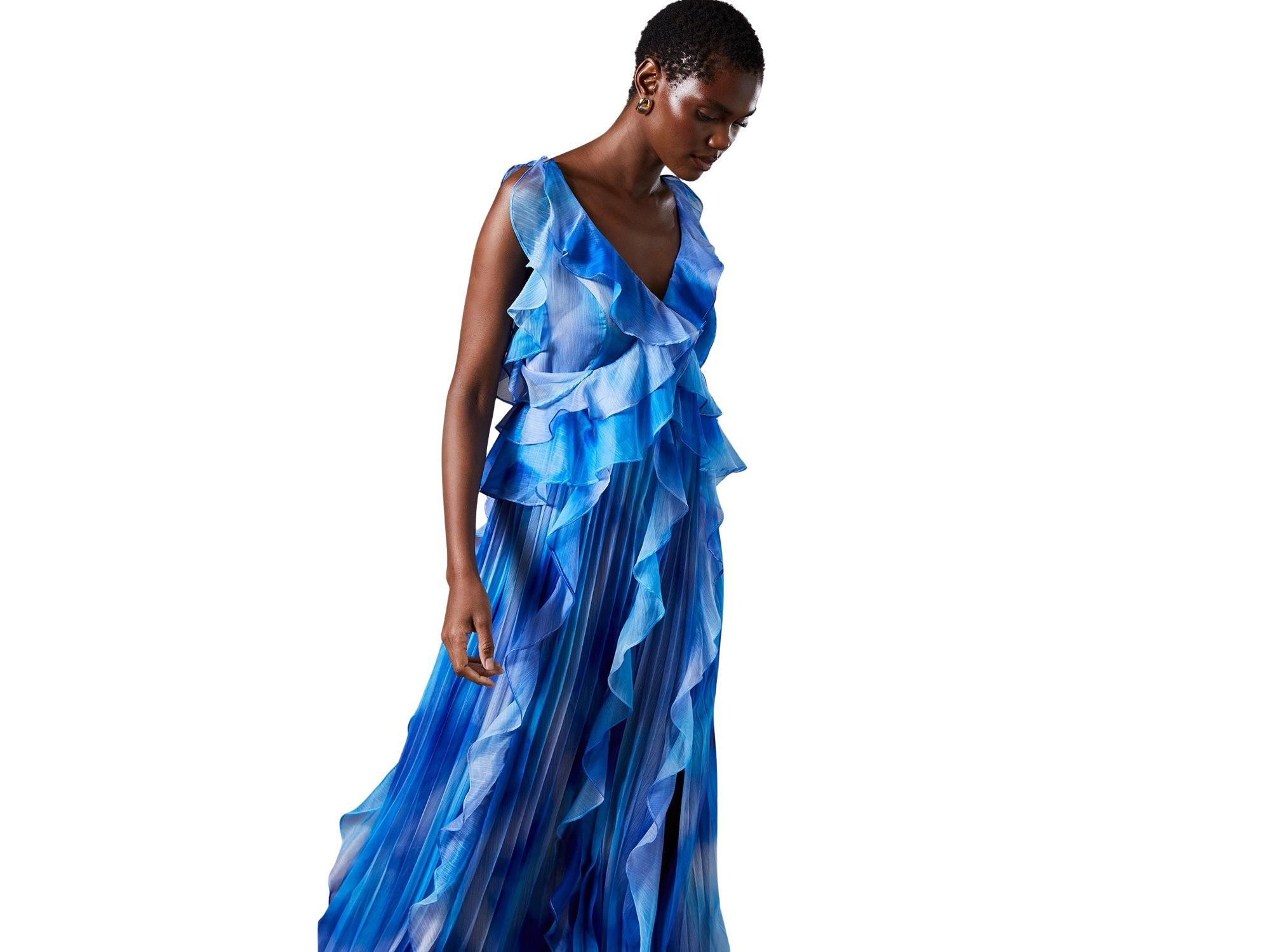 Sleeveless V-Neck Chiffon Maxi Dress — Image 3